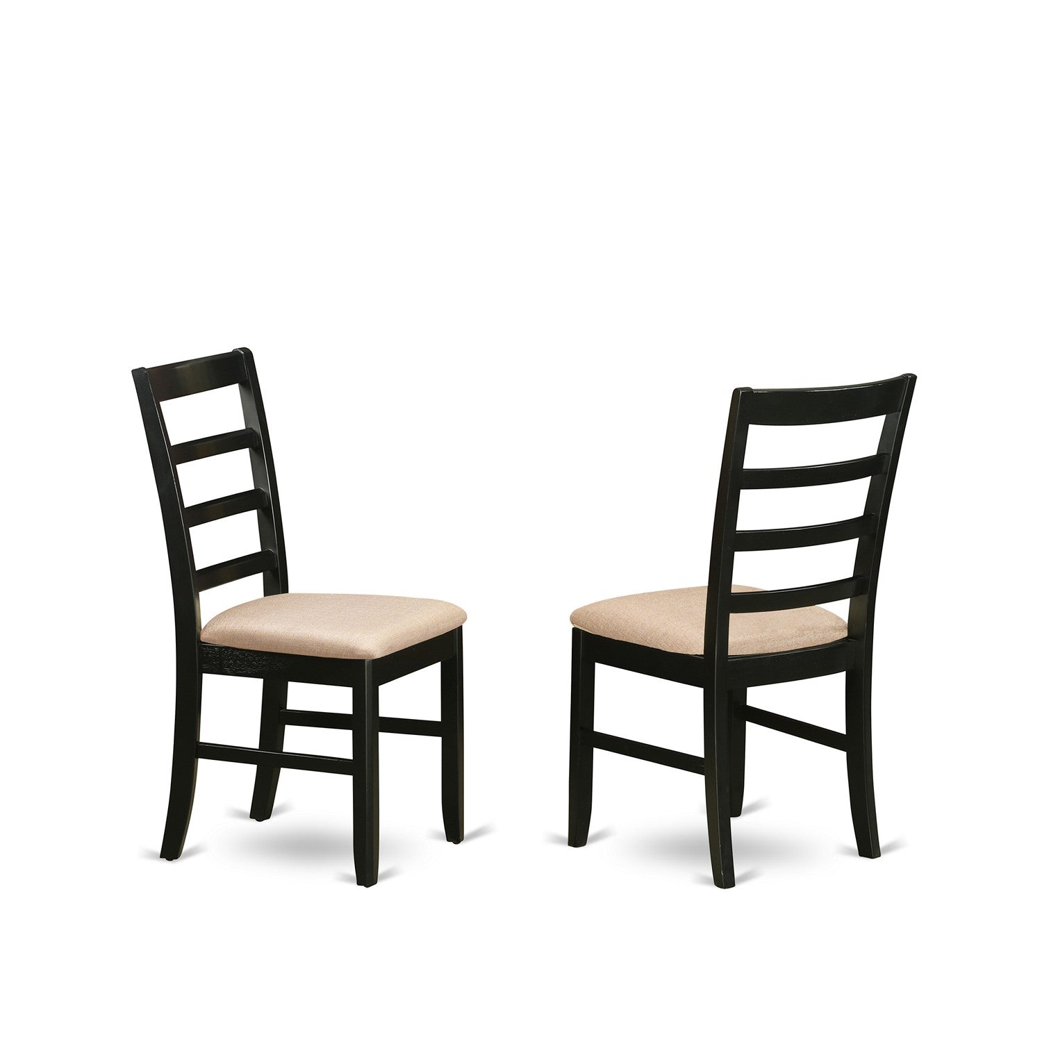 Juego de comedor de 3 piezas East West Furniture HLPF3-CAP-C. Incluye una mesa de cocina redonda con pedestal y dos sillas de comedor tapizadas en tela de lino.