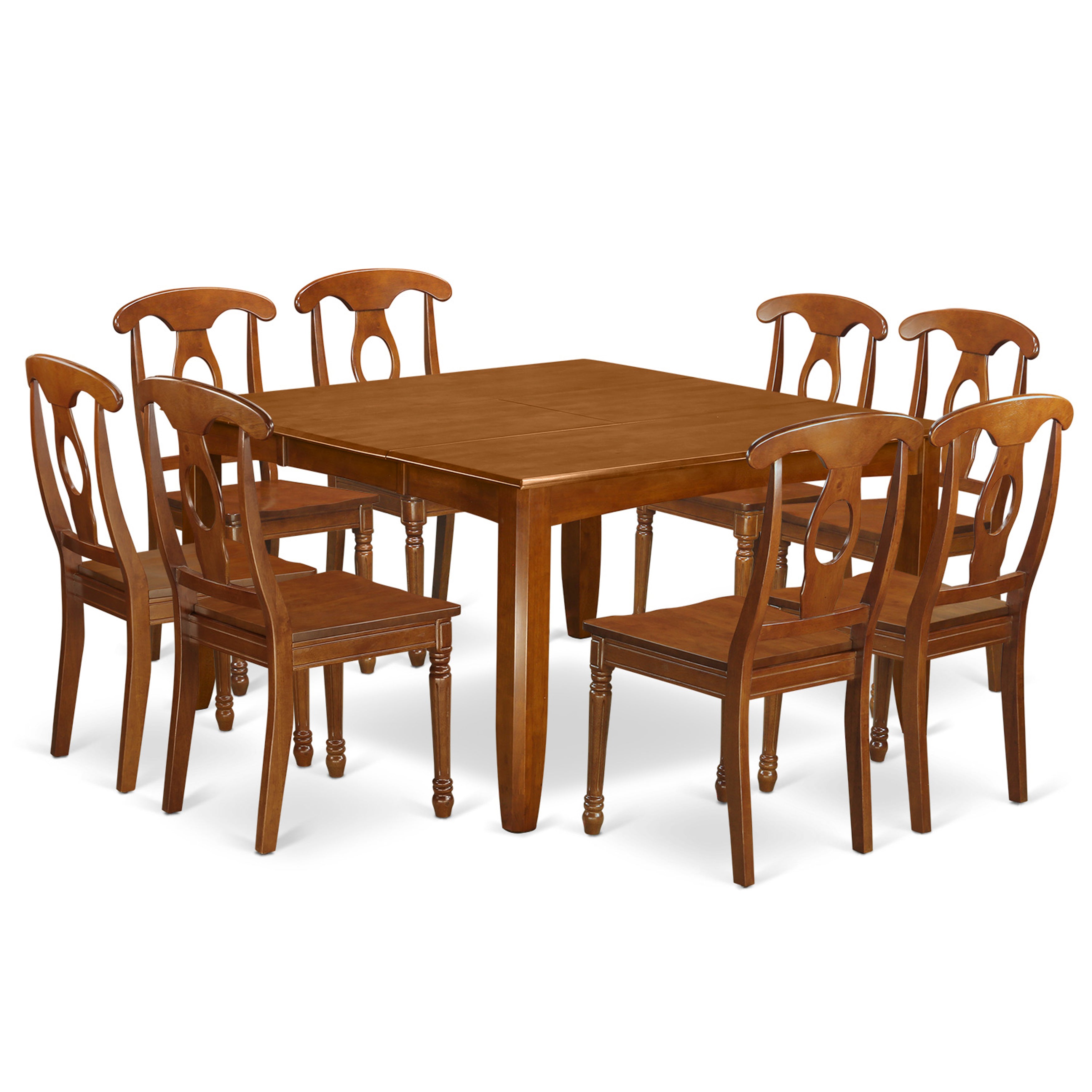 PFNA9-SBR-W 9 Pc formal Dining room set Dining Table with Leaf and 8 Dinette Chairs.