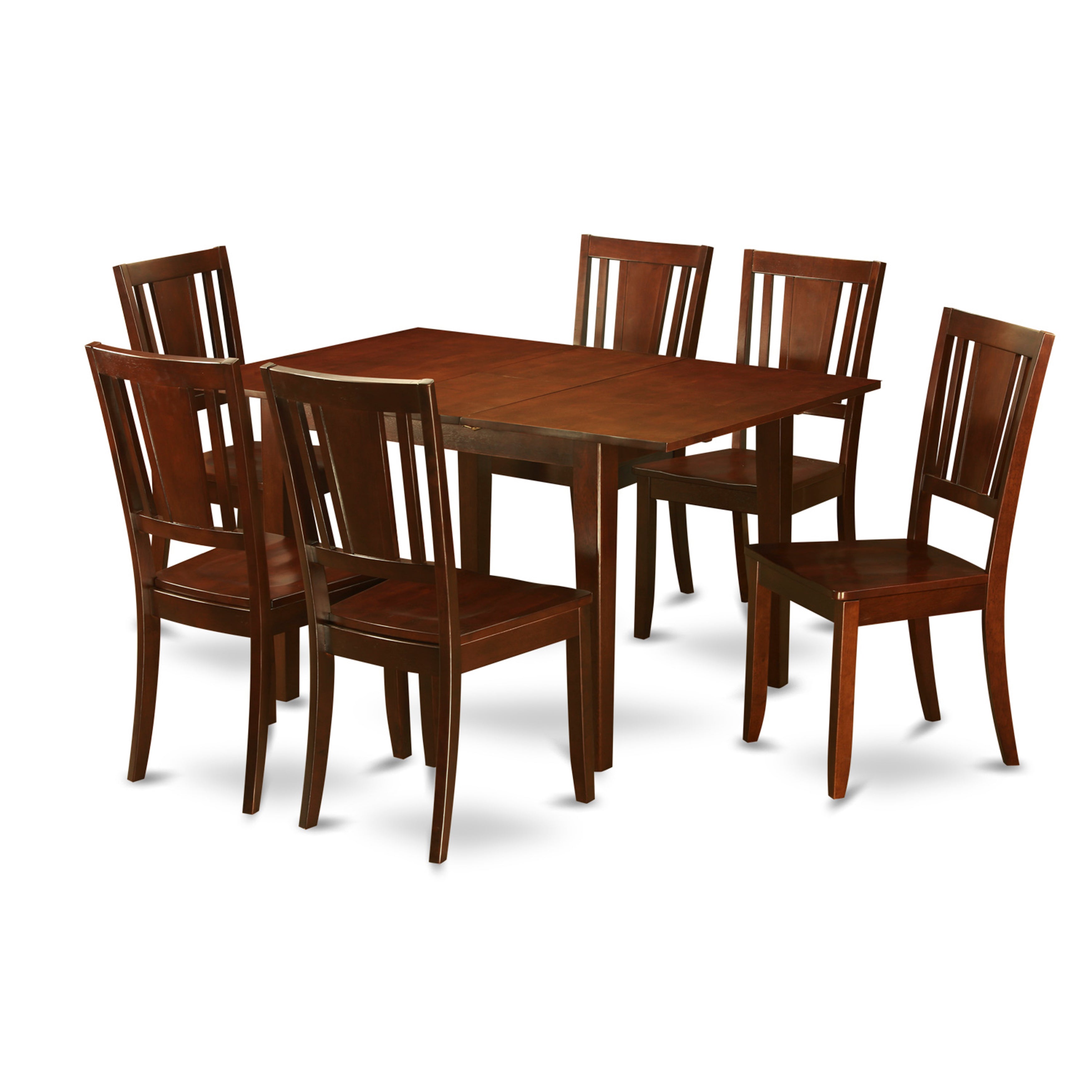 PSDU7-MAH-W 7 Pc Kitchen dinette set - Table with 6 Dining Table Chairs