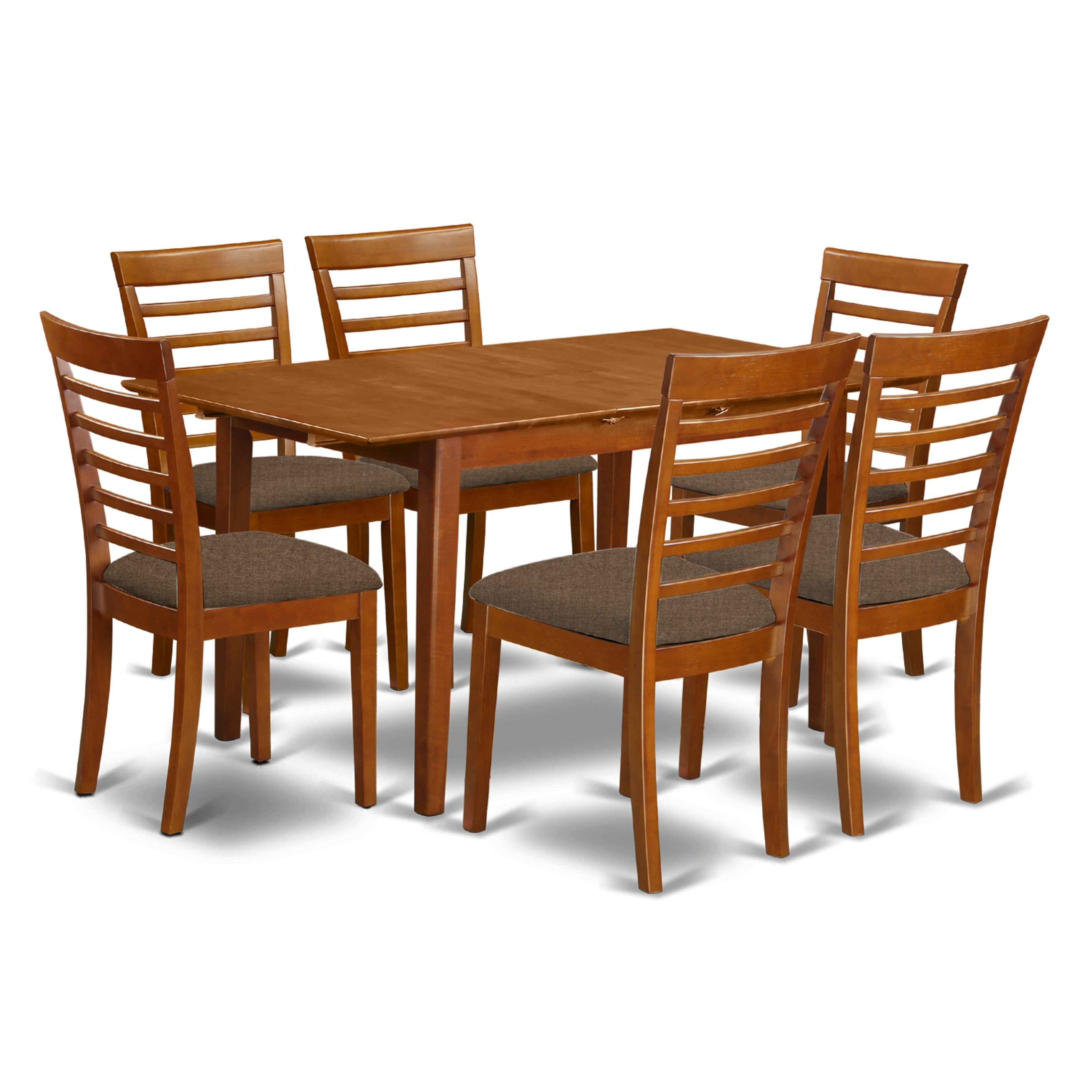 PSML7-SBR-C 7 Pc Table and chair set - Table and 6 Kitchen Dining Chairs