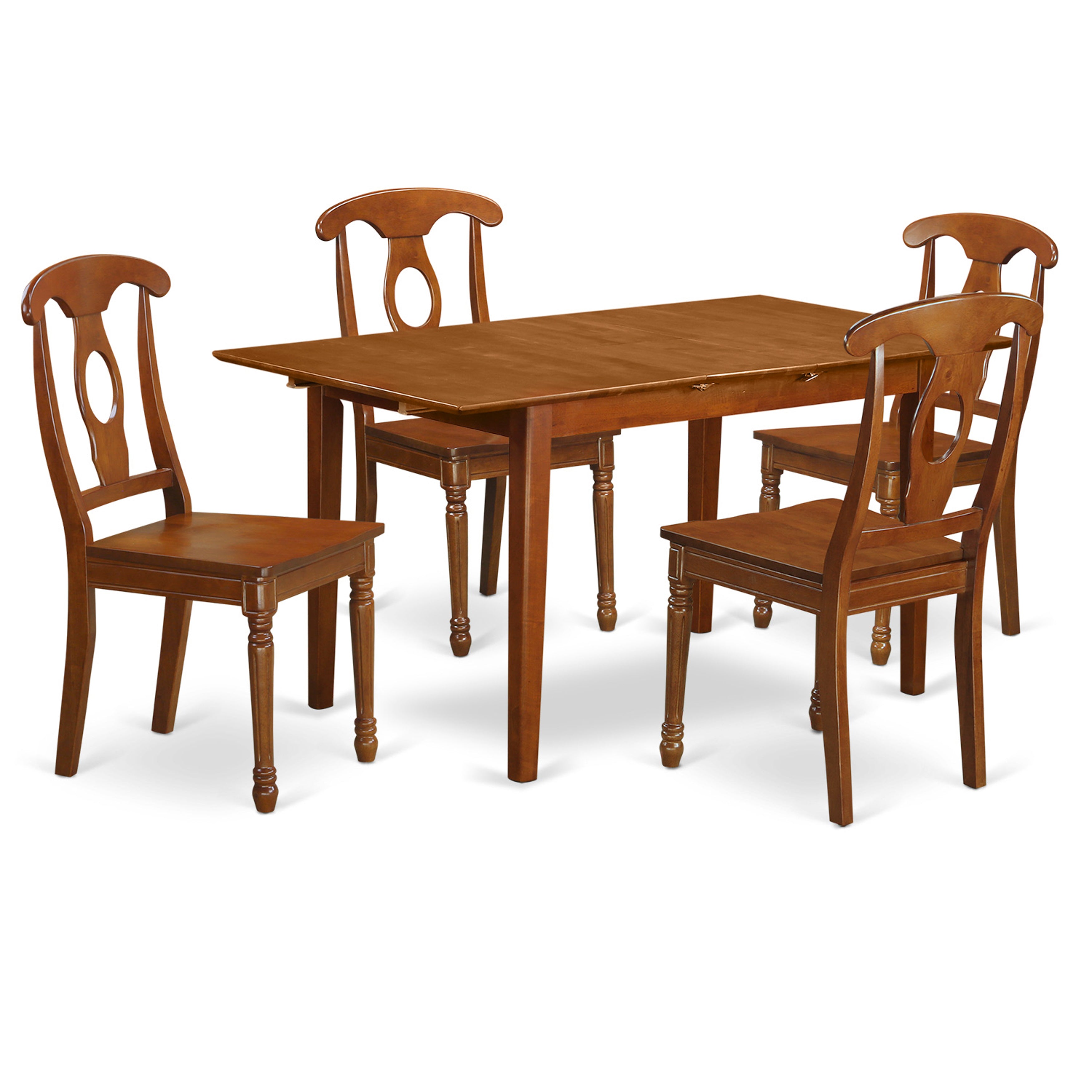 PSNA5-SBR-W 5 Pc small Kitchen Table set - Table and 4 Kitchen Dining Chairs