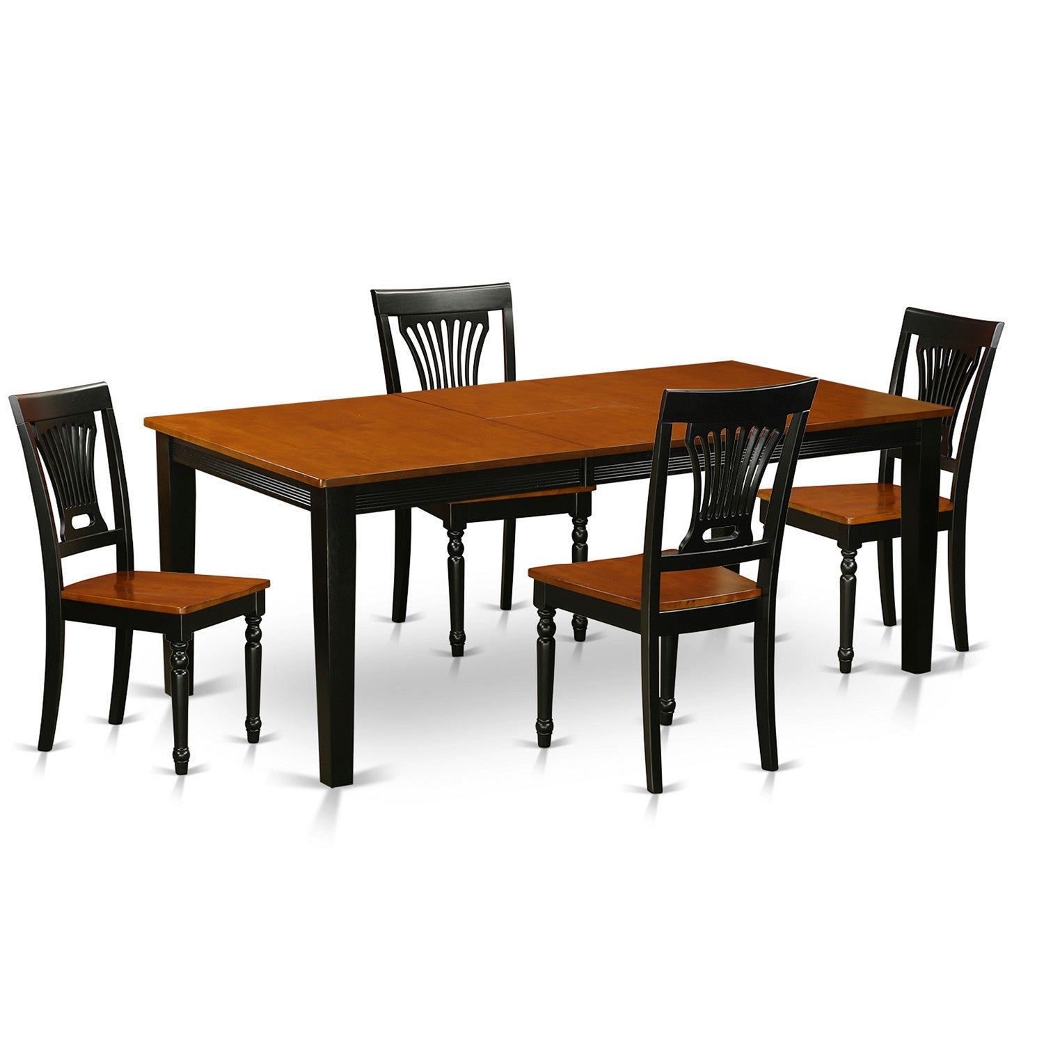 QUPL5-BCH-W 5 Pc Dining room set-Dining Table and 4 Wood Dining Chairs
