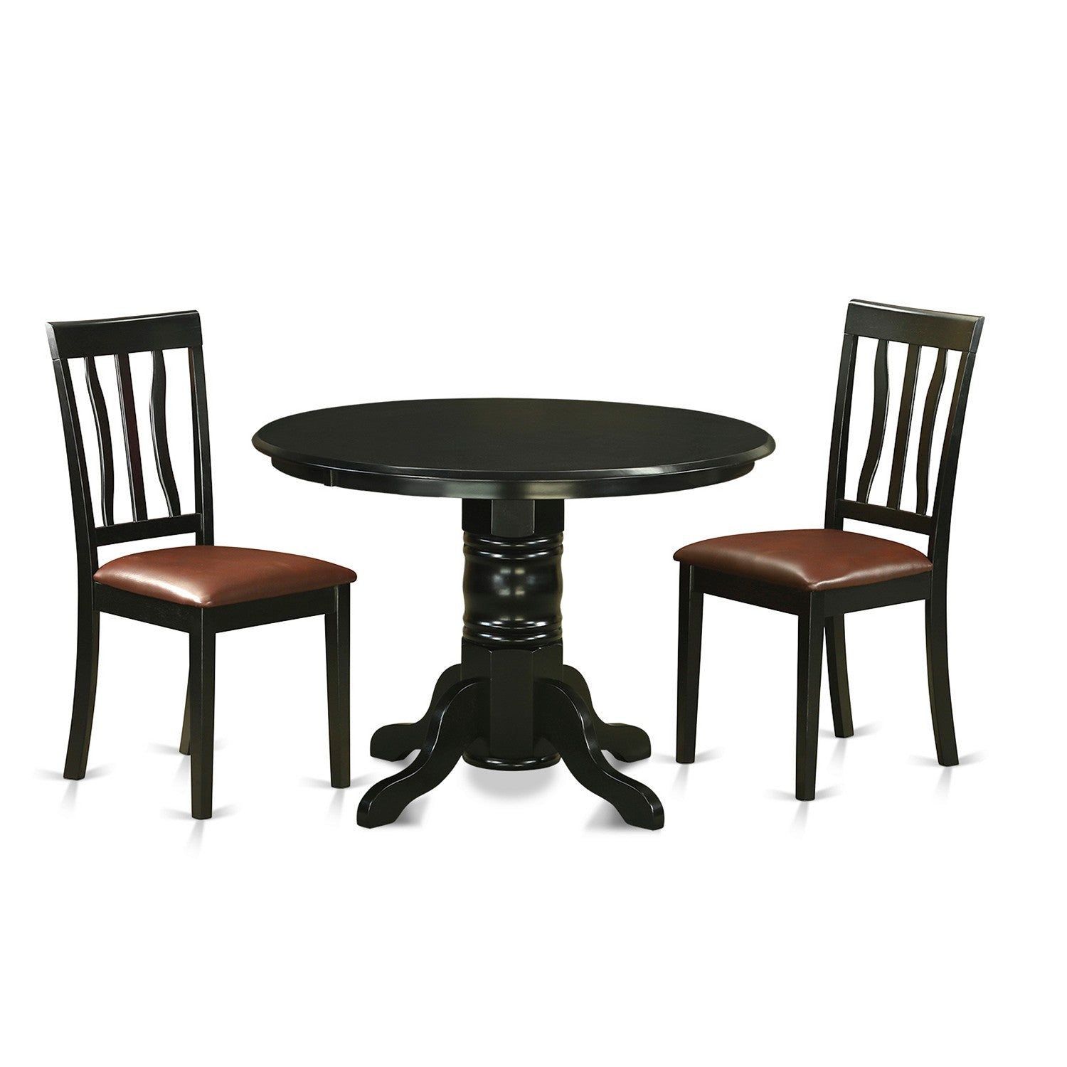SHAN3-BLK-LC 3 Pcsmall Kitchen Table set for 2-Small Kitchen Table and 2 Kitchen Chairs