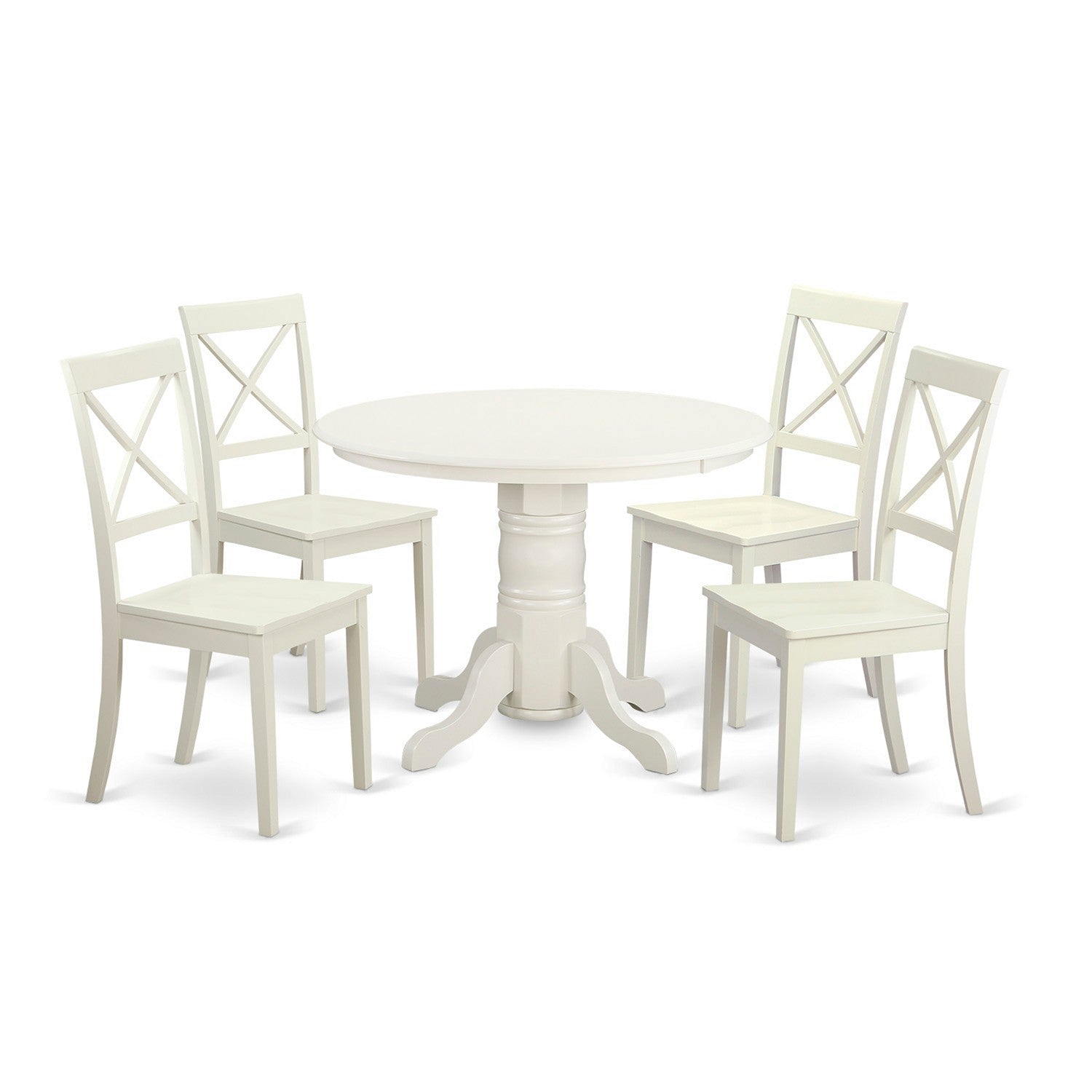 SHBO5-WHI-W 5 PC Kitchen nook Dining set - Kitchen Table and 4 dinette Chairs