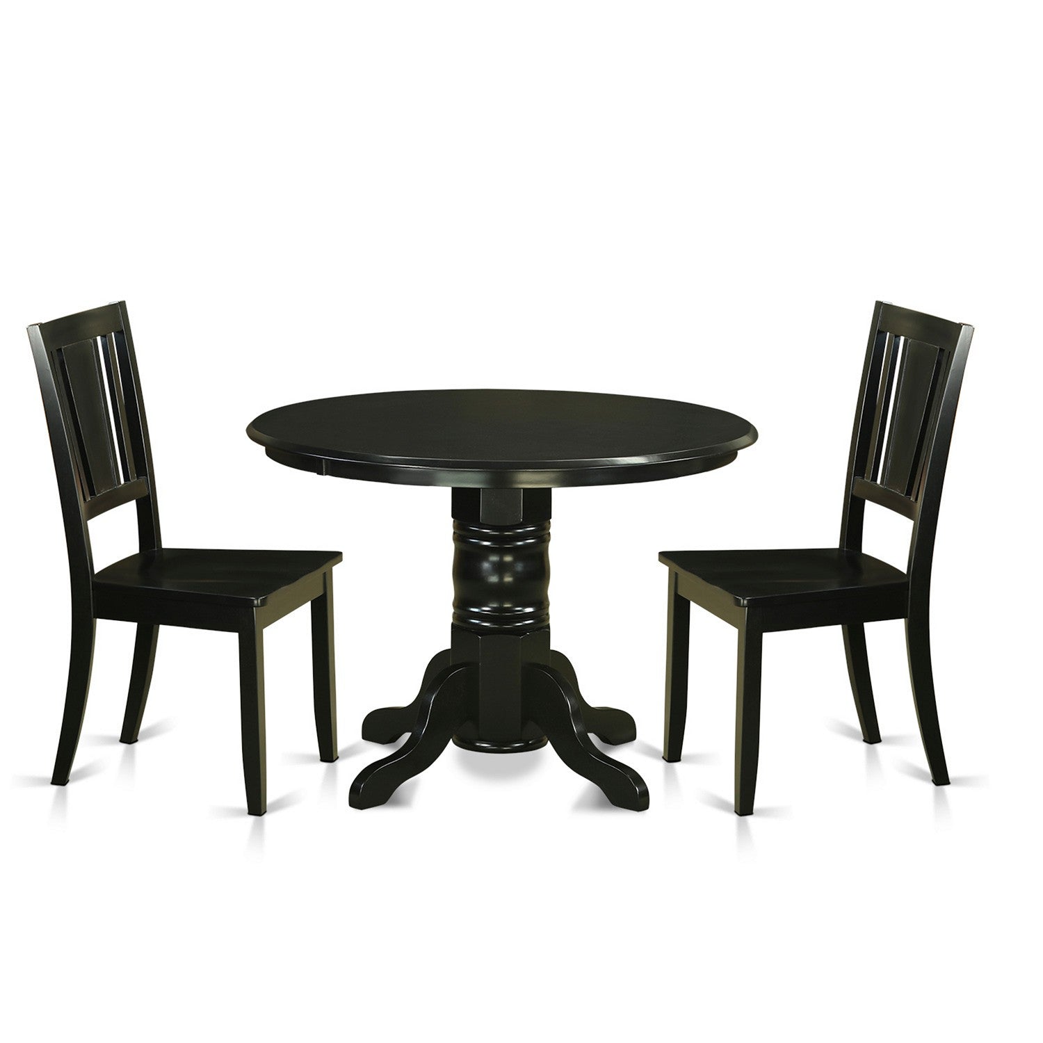 SHDU3-BLK-W 3 PC dinette set for 2-Kitchen Table and 2 Dining Chairs