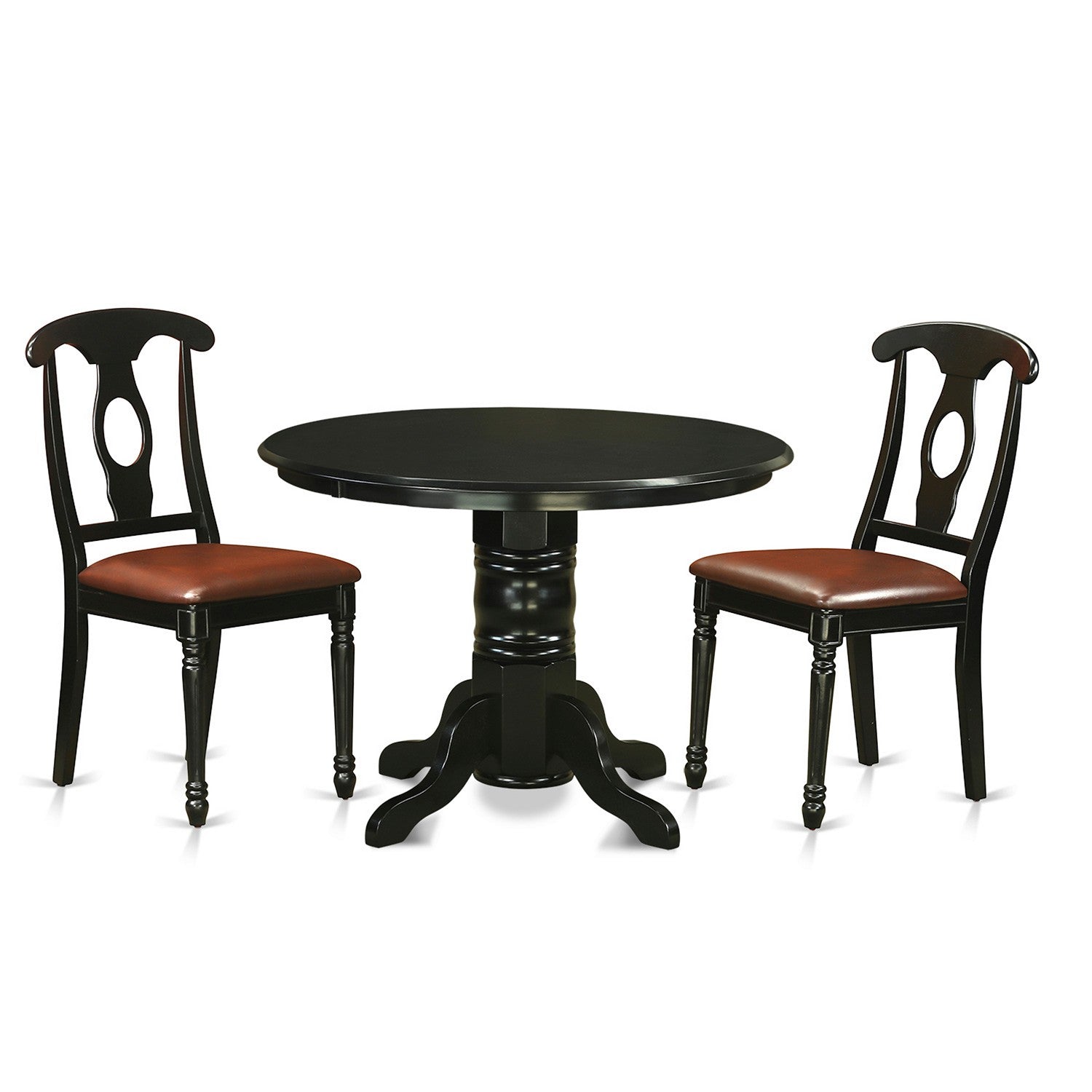 SHKE3-BLK-LC 3 PC Table and chair set - Dining Table and 2 Kitchen Dining Chairs