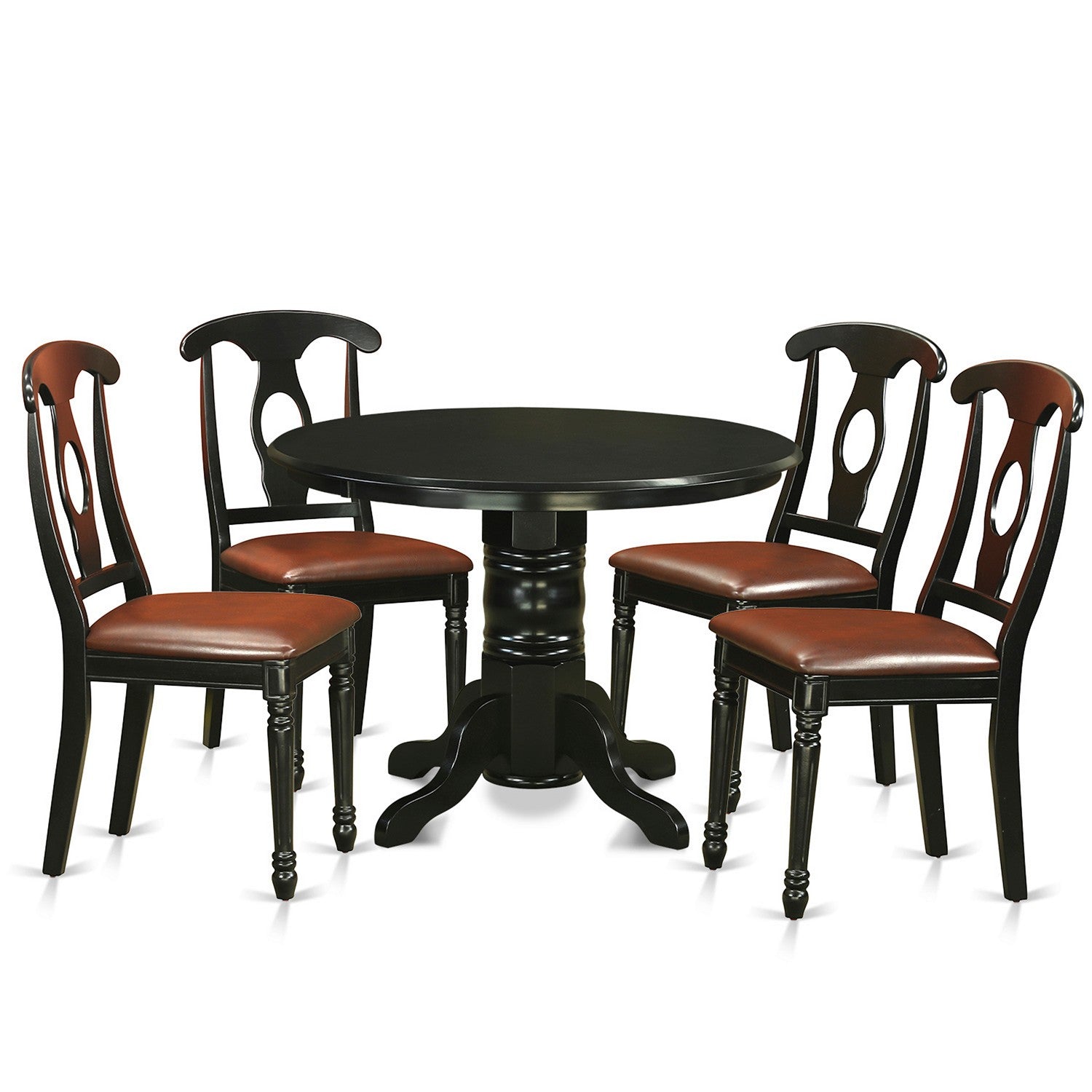 SHKE5-BLK-LC 5 Pc Table set for 4-Dining Table and 4 Dining Chairs