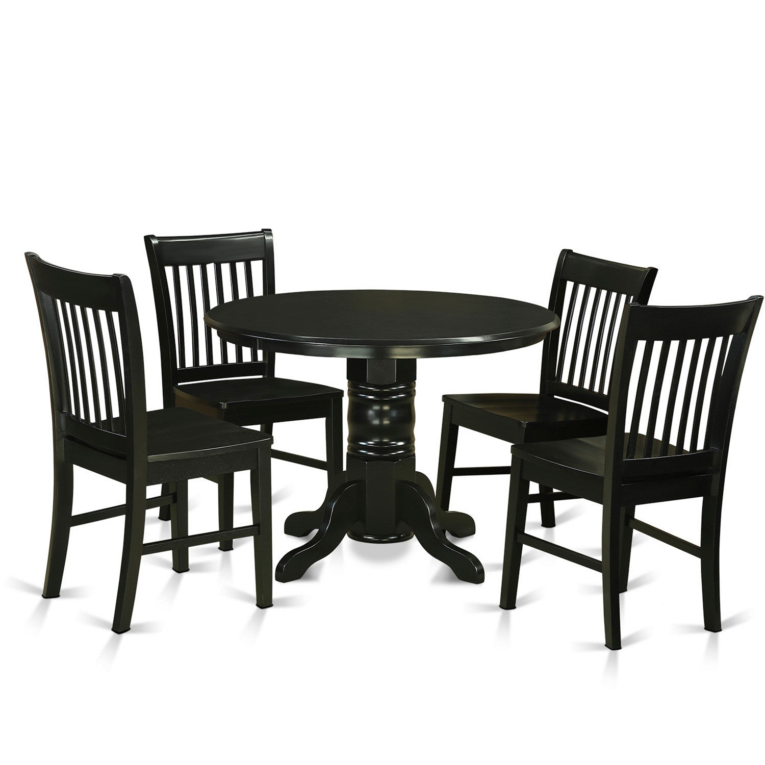 SHNO5-BLK-W 3 Pc Table and Chairs set for 2-Table and 2 dinette Chairs