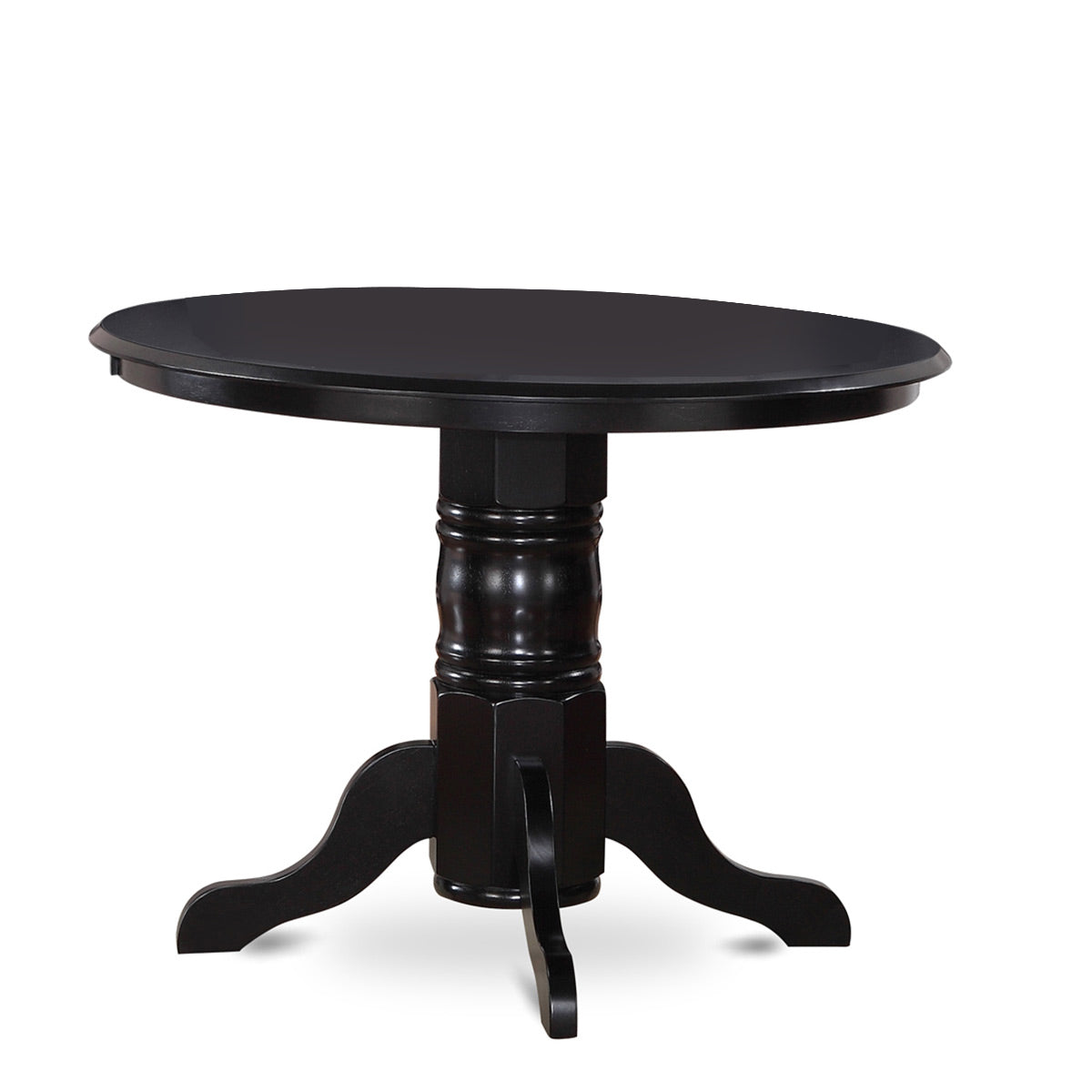 East-West Furniture SHGA5-BLK-24 5-Piece Small Dining Table Set- 4 Upholstered Dining Chairs and Dining Table Solid Wood Frame -High Back & Black Finish