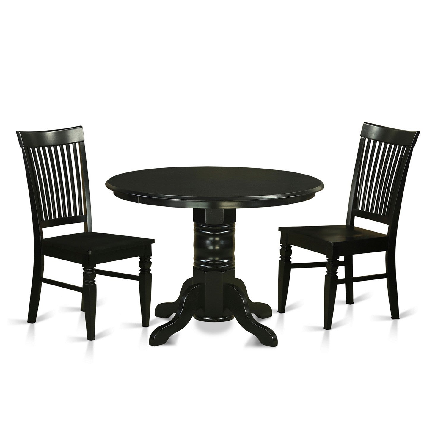 SHWE3-BLK-W 3 Pc Kitchen nook Dining set-Kitchen dinette Table and 2 Dining Chairs