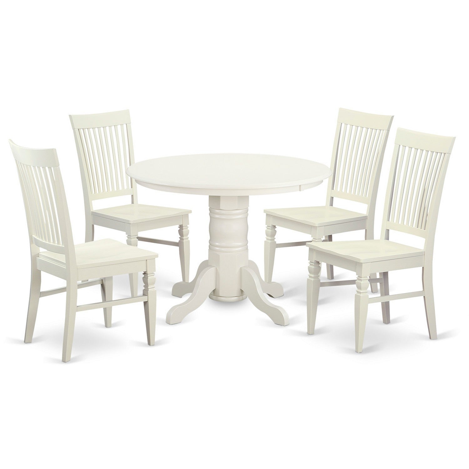 SHWE5-WHI-W 5 Pc Table set for 4-Dinette Table and 4 Dining Chairs