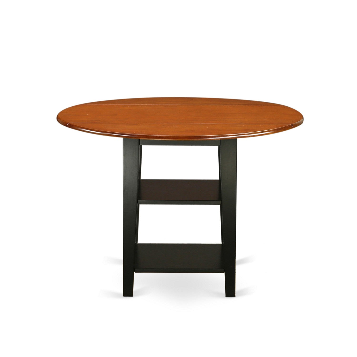 SUNI3-BCH-W 3 Piece Sudbury Set With One Round Dinette Table And 2 Dinette Chairs With Wood Seat In A Rich Black and Cherry Finish.