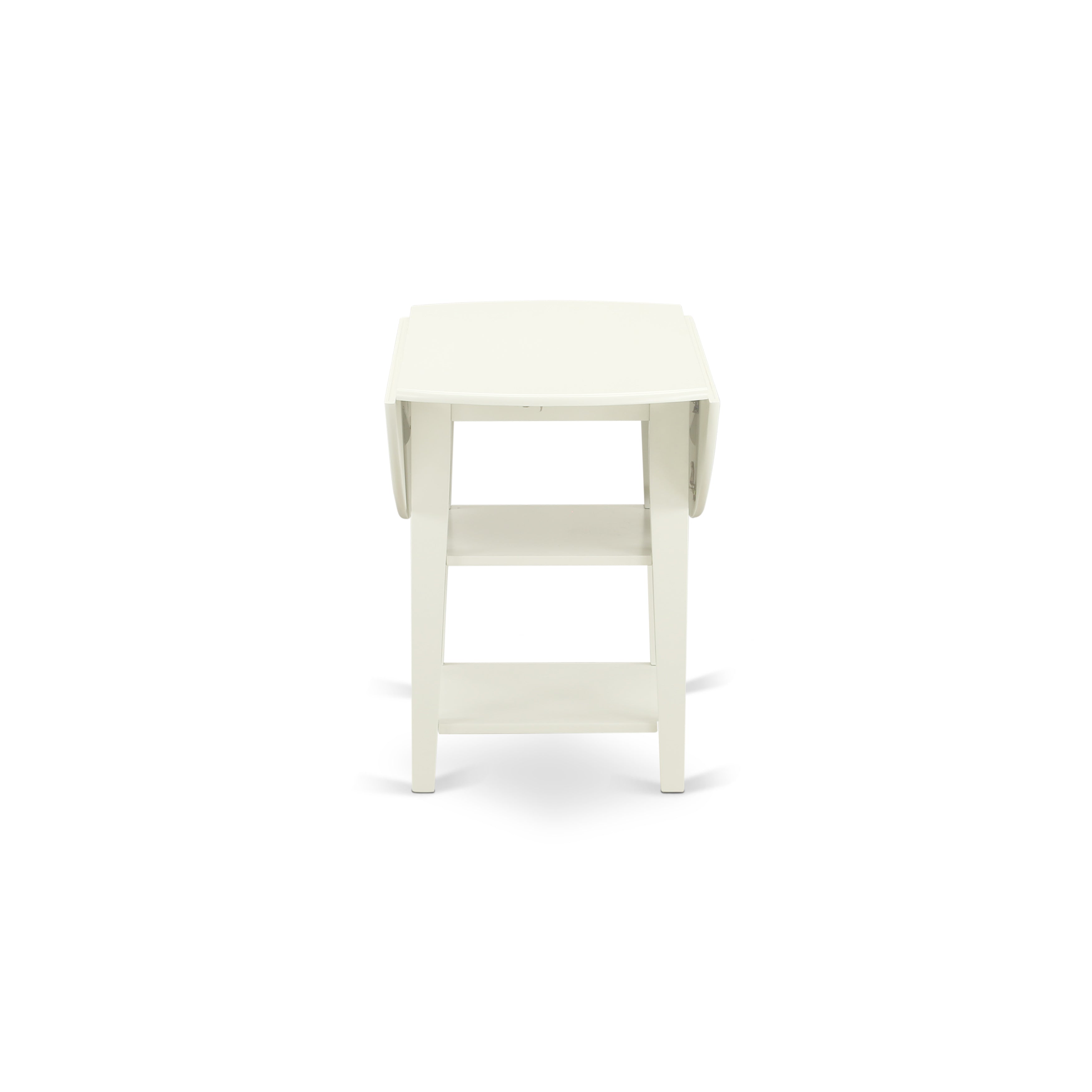 SUIP5-LWH-C 5Pc Dining Set Includes a Round Dining Table with Drop Leaves and Four Linen seat Dining Chairs, Linen White Finish