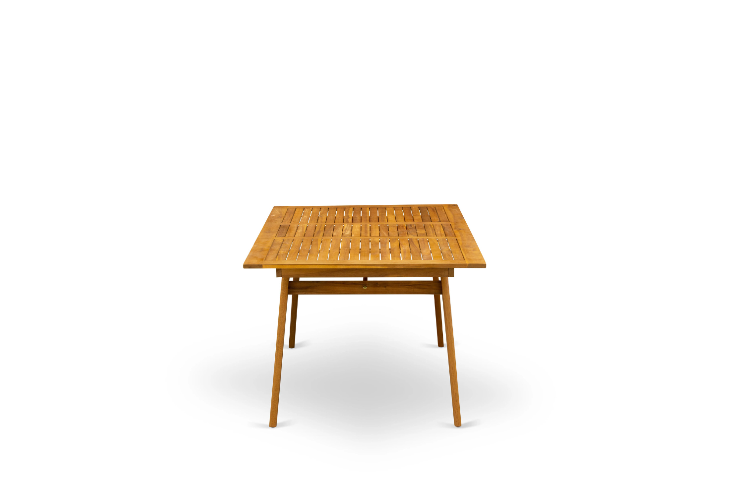 East West Furniture DECM9CANA 9-Pc Small Patio Table Set- 8 Outdoor Arm Chairs High Slatted Back and Small Outdoor Table and Rectangle Top with Wooden 4 legs - Natural Oil Finish