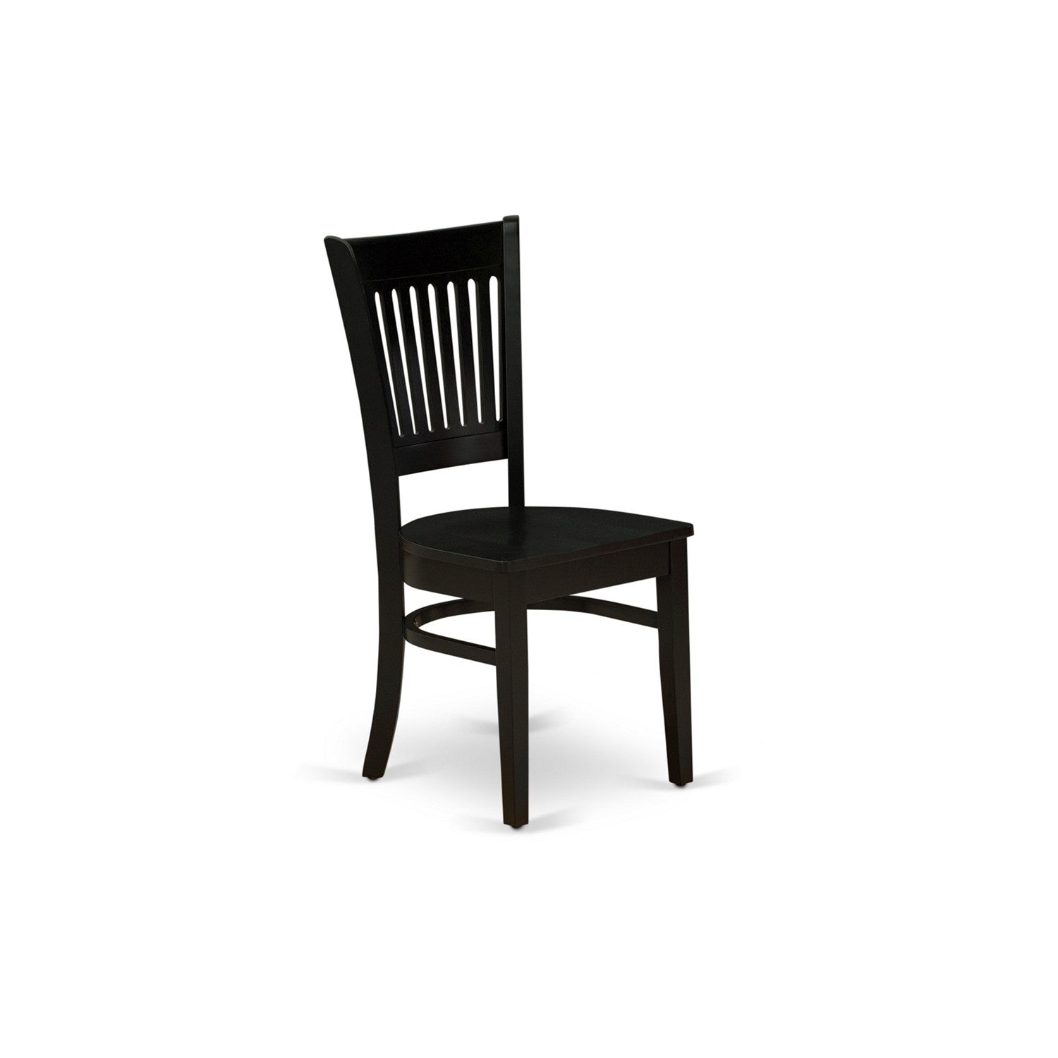EAST WEST FURNITURE - DLVA3-BLK-W - 3-Piece Kitchen Table Set- 2 Mid Century Chair with Wooden Seat and Slatted Chair Back - Dropleafs Dining Table (Black Finish)
