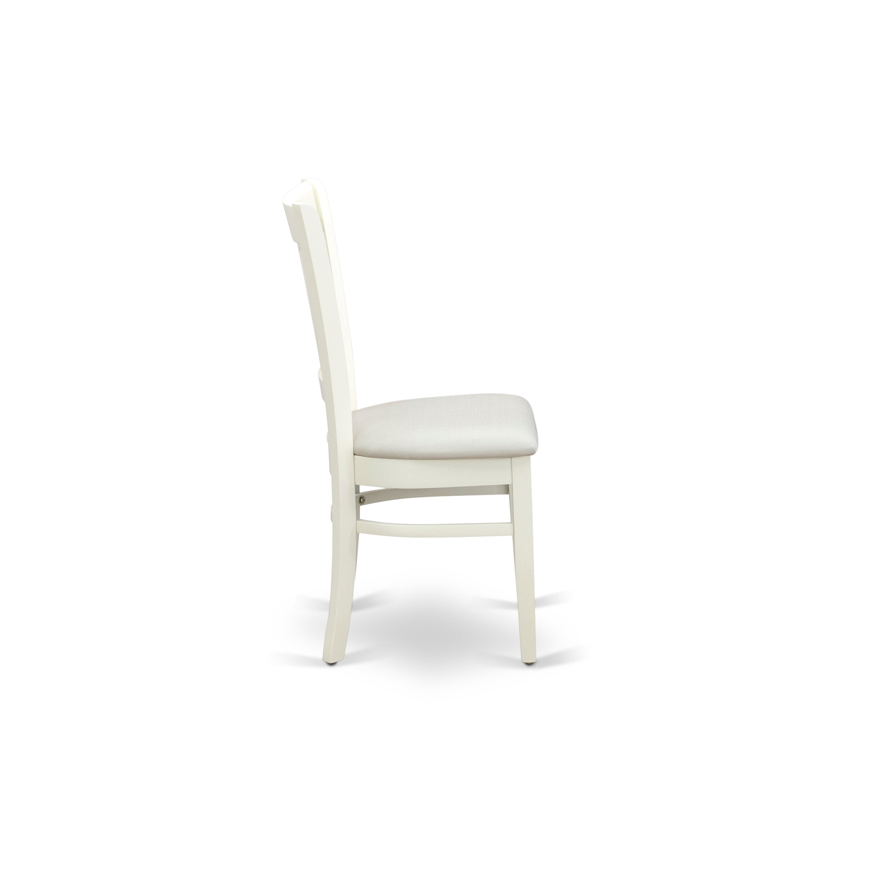 VAC-LWH-C Dining Room Chairs 2-Piece Set- Linen Fabric Seat and Slatted Back with Linen White Finish - Set of 2