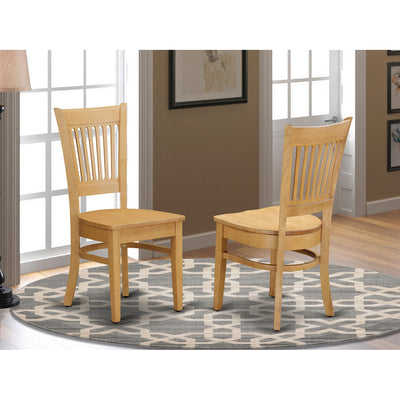 VAC-OAK-W Vancouver Wood Seat Kitchen dining Chairs in Oak Finish - Set of 2