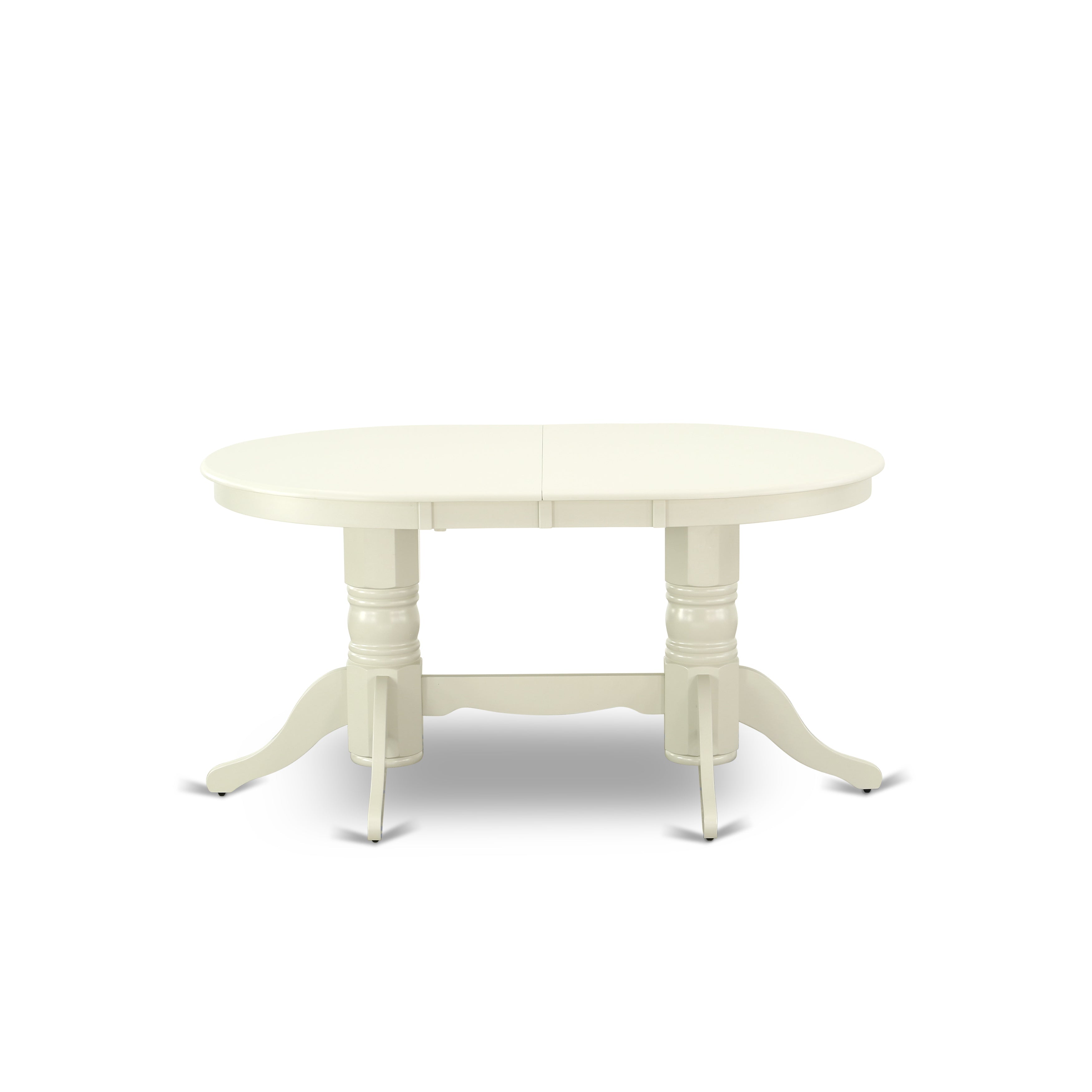 Juego de comedor de 7 piezas VAAD7-LWH-LC de East West Furniture: mesa de comedor ovalada con diseño de hojas de mariposa y 6 sillas de comedor tapizadas en piel sintética.