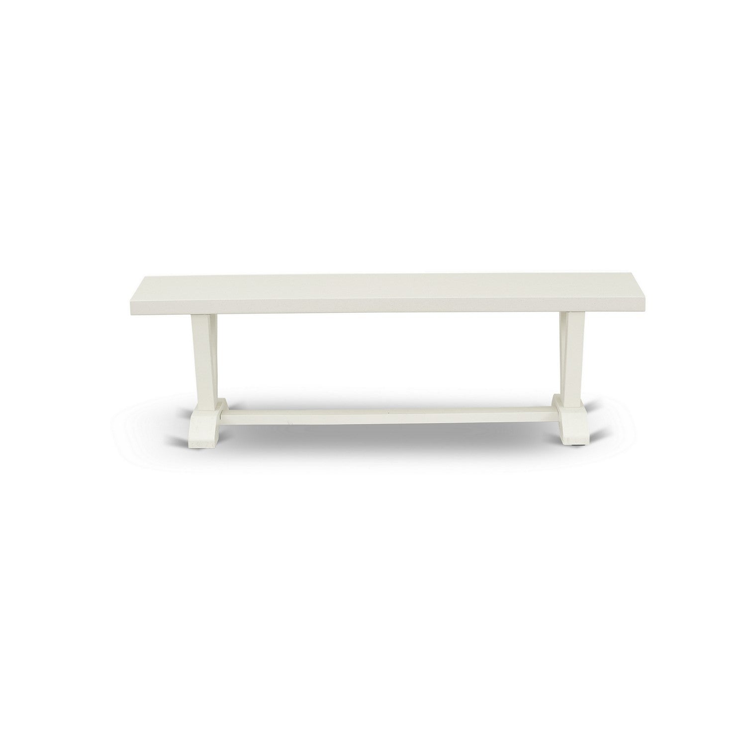 V-Style 15x60 in Dining Bench with Wirebrushed Linen White Leg and Linen White Top finish