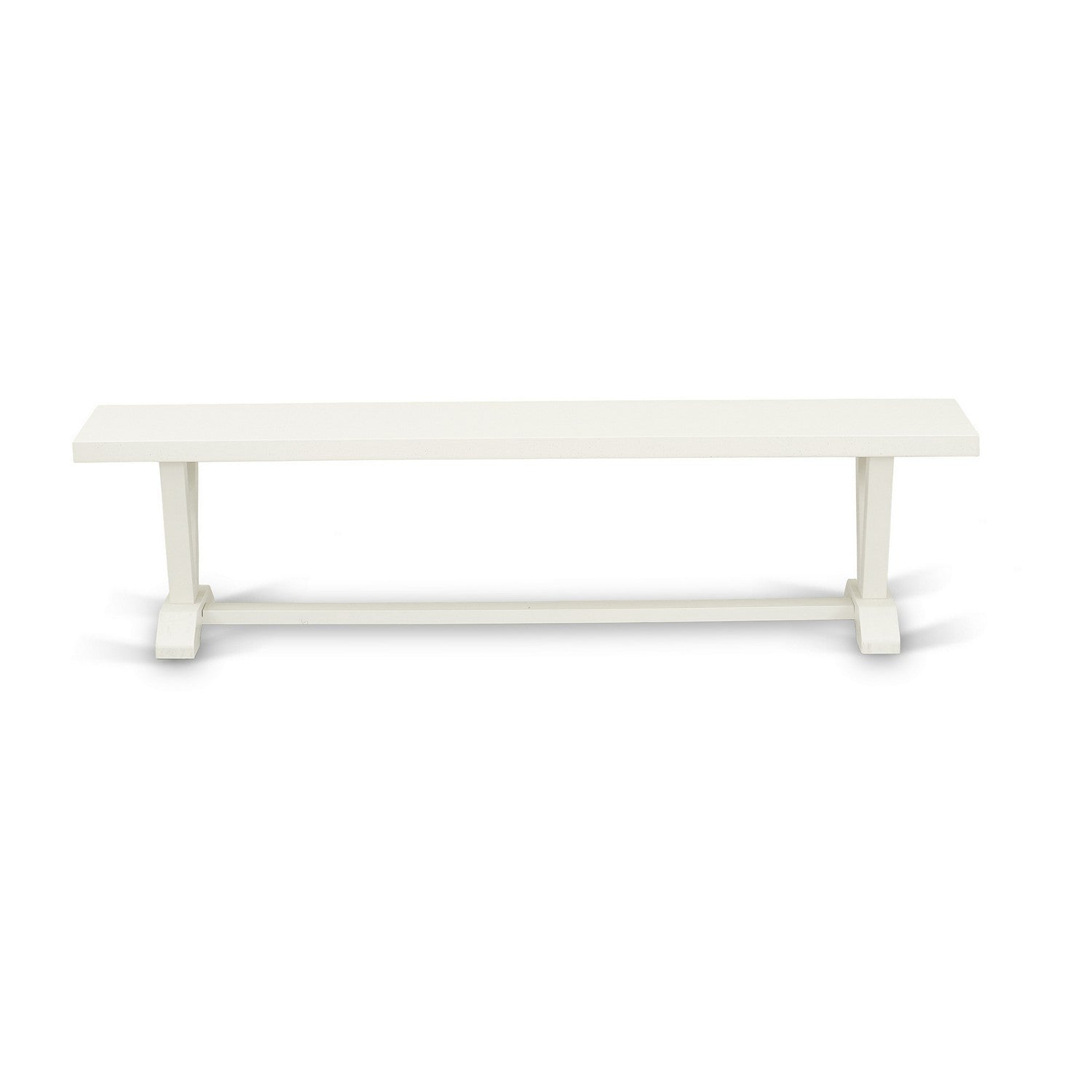 V-Style 15x72 in Dining Bench with Wirebrushed Linen White Leg and Linen White Top finish