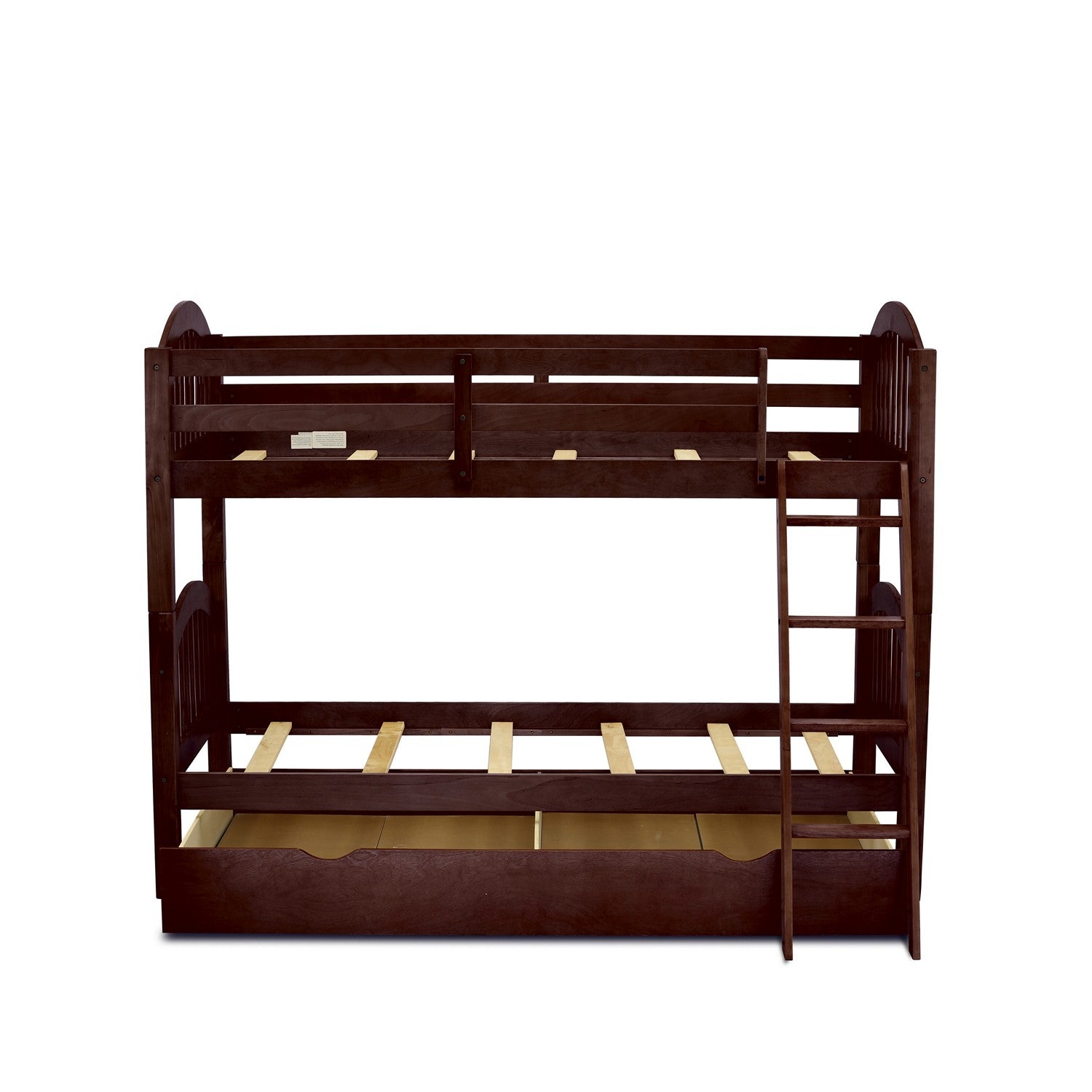 Litera doble Verona de East West Furniture con acabado Java, cama nido convertible y cajón