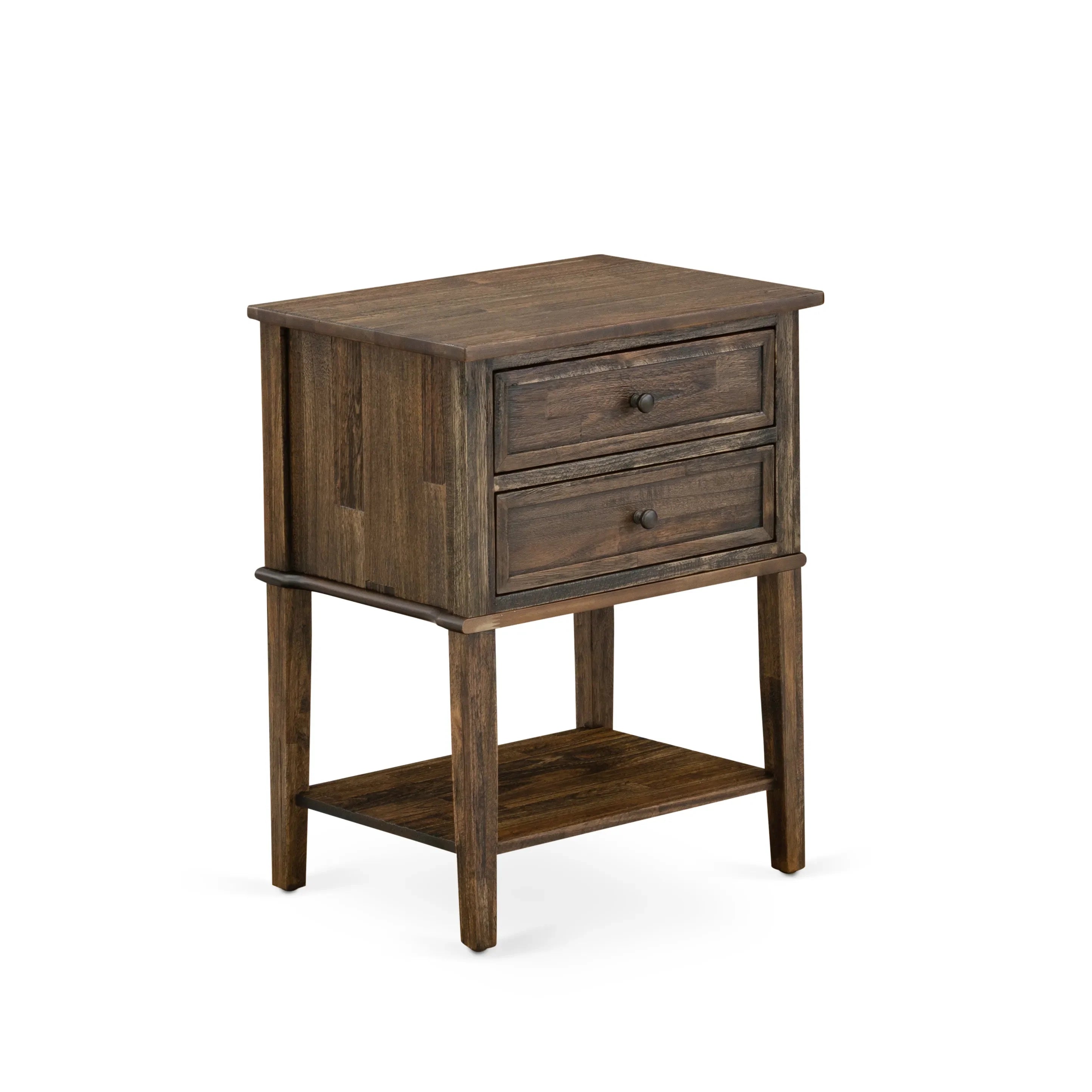 FN08K-1VL07 Juego de dormitorio Fannin de 2 piezas con cama tamaño king y mesa auxiliar - Construcción robusta y confiable - Tela de lino beige niebla