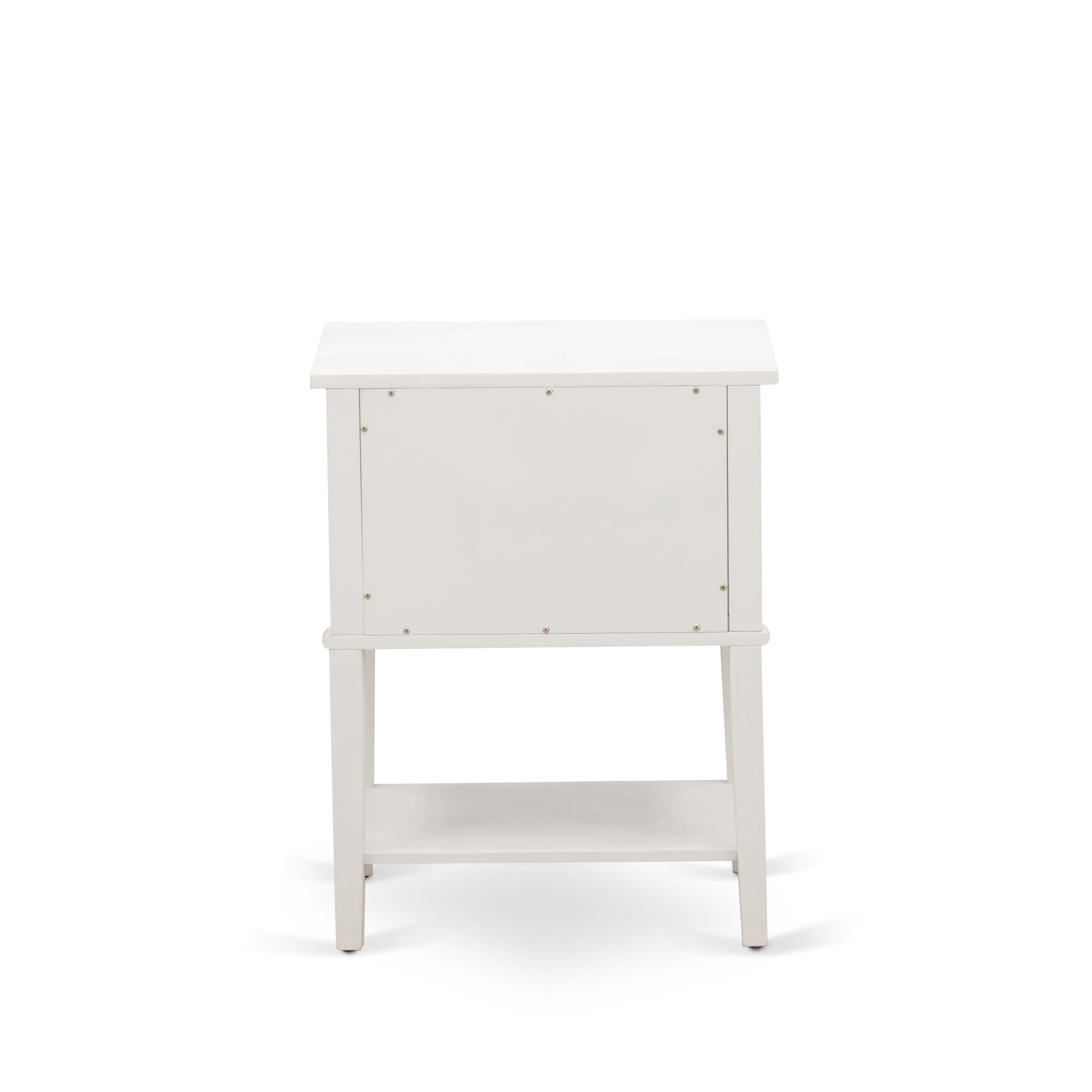East West Furniture KD16Q-1VL0C 2 Piece Queen Bedroom Set - 1 Queen Bed Dark Khaki Linen Fabric Padded and Button Tufted Headboard with 1 Nightstand - Wire Brushed Butter Cream Finish Nightstand