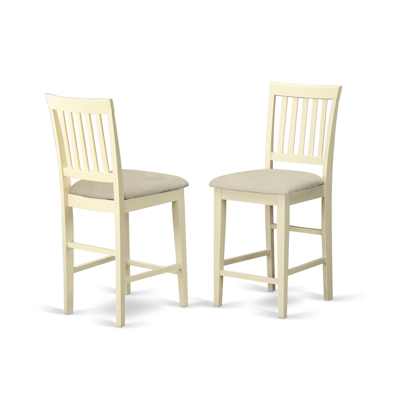 Juego de mesa de comedor de 3 piezas East West Furniture YAVN3-WHI-C con altura de mostrador para cocina. Incluye una mesa de bar rectangular y 2 sillas tapizadas en tela de lino.
