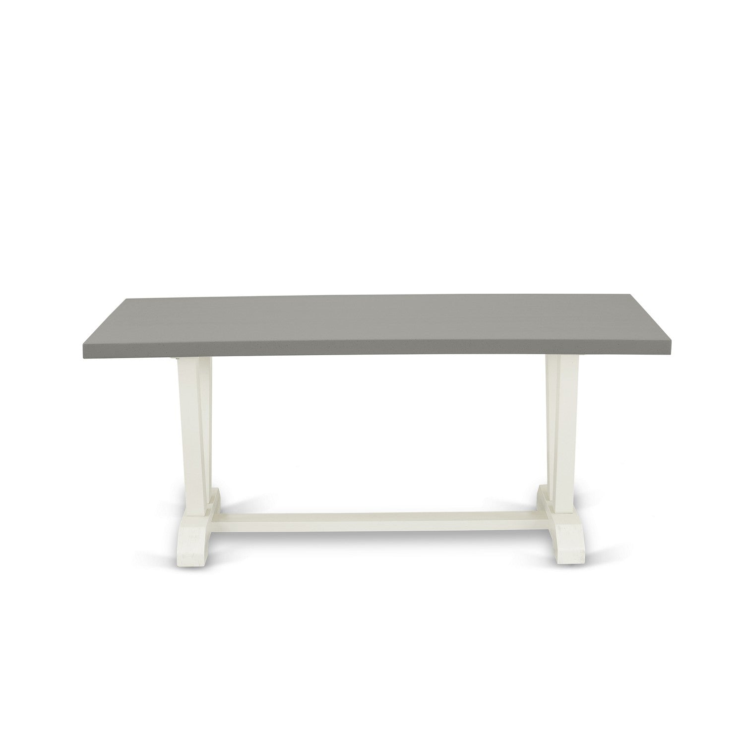 East West Furniture V097LA015-5 5-Piece Dining Room Table Set with Kitchen Table - 4 Linen Fabric Parson Chairs (linen white Finish)