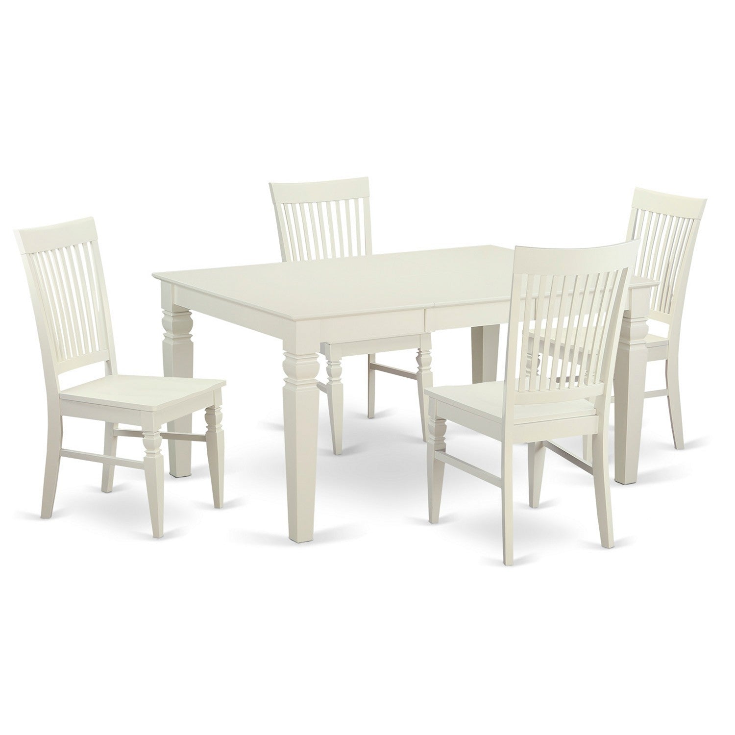 WEST5-WHI-W 5 PC Dining room set-Dining Table and 4 Dining Chairs
