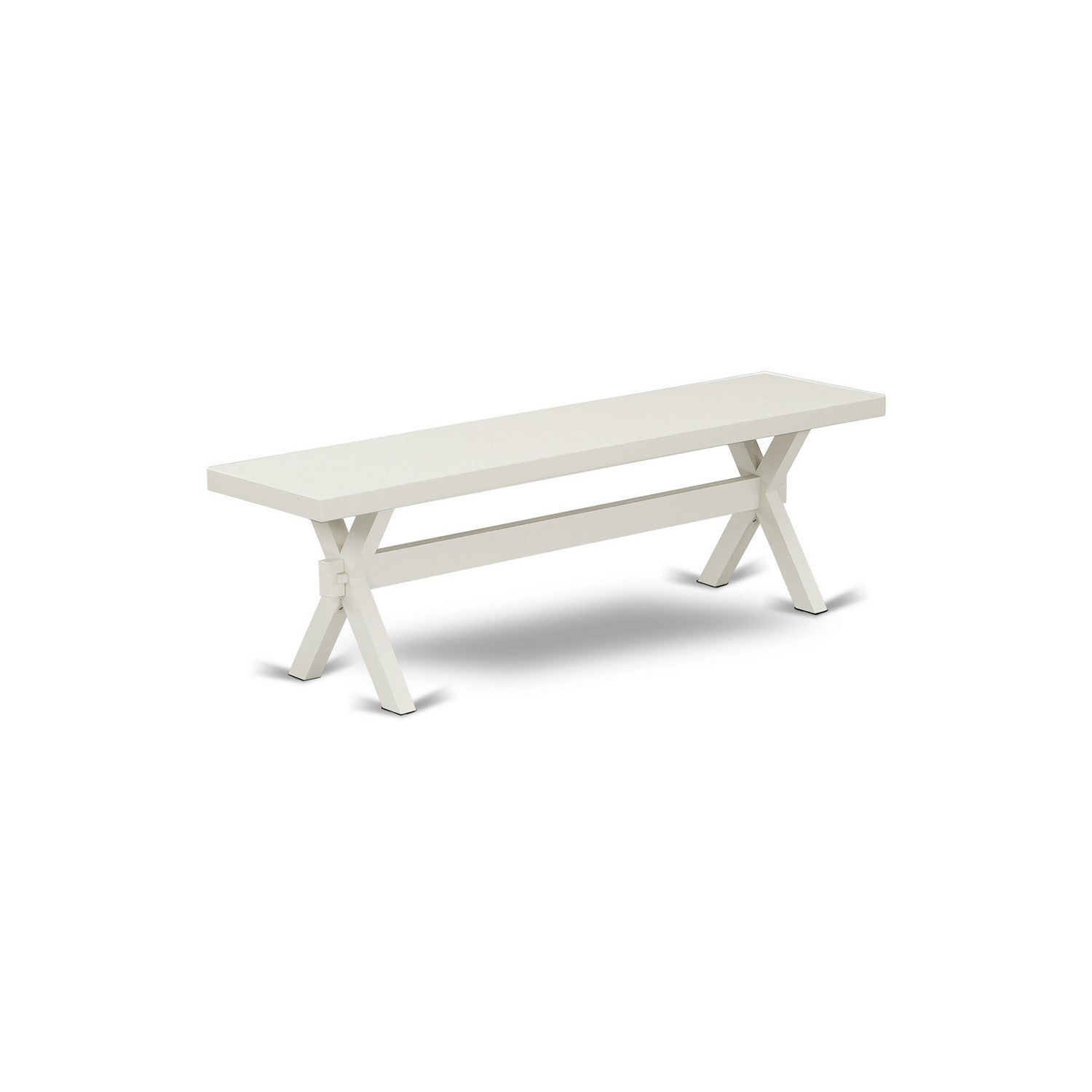 X-Style 15x60 in Dining Bench with Wirebrushed Linen White Leg and Linen White Top finish