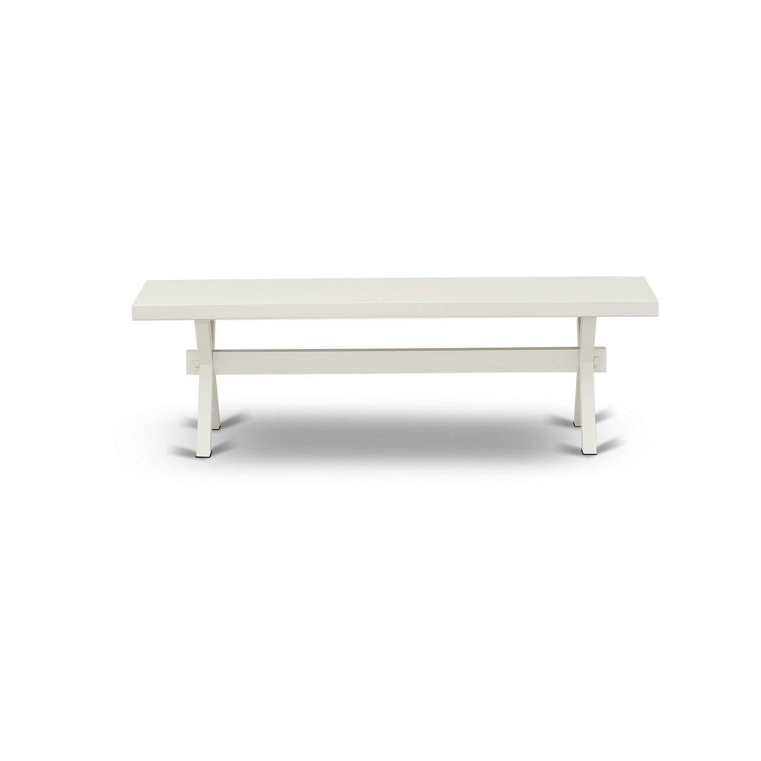 X-Style 15x60 in Dining Bench with Wirebrushed Linen White Leg and Linen White Top finish