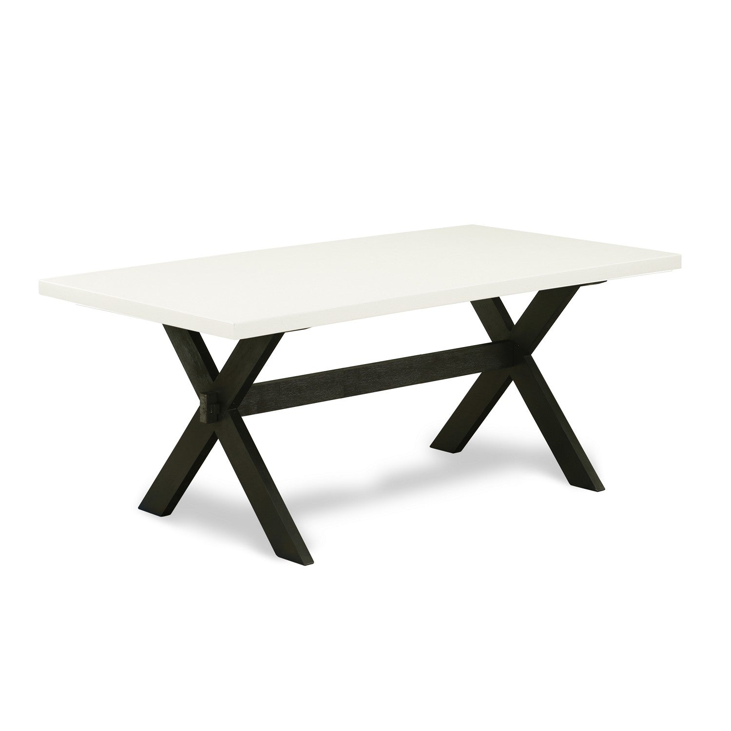 Mesa de comedor de cocina estilo X de East West Furniture XT627: tablero rectangular de madera con patas elegantes.