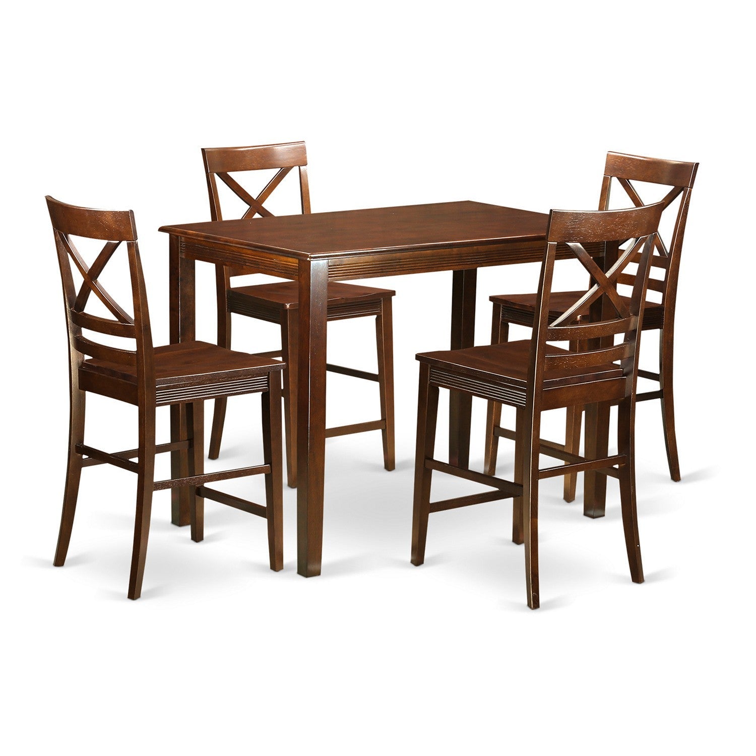 YAQU5-MAH-W 5 PC counter height set - Small Kitchen Table and 4 counter height Chairs.