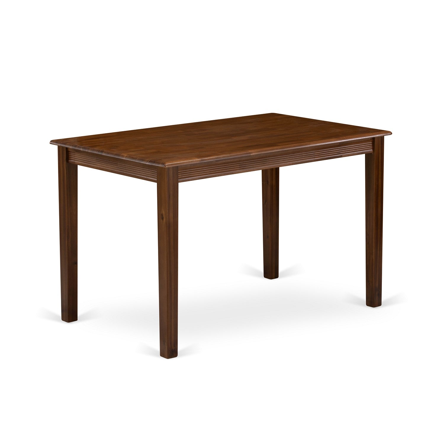 East West Furniture Breakfast Table - Walnut Rectangular Table Top Surface and Asian Wood Modern Rectangular Dining Table 4 Legs - Walnut Finish