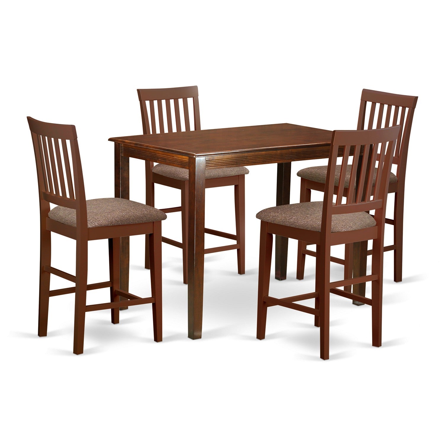 YAVN5-MAH-C 5 Pc Dining counter height set - high top Table and 4 bar stools with backs.