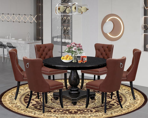 Round Dining Table Sets Crafted from Premium Acacia Wood