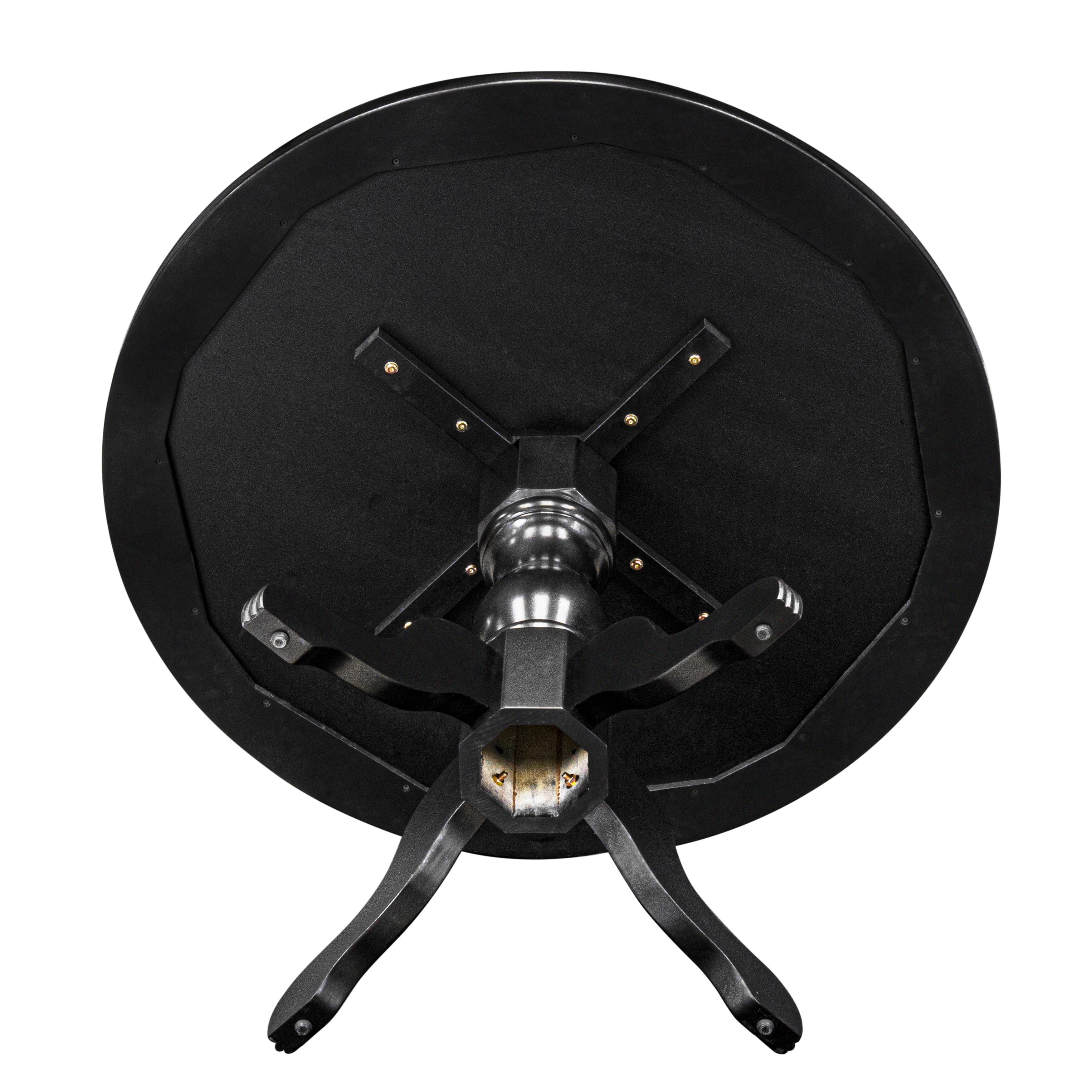 Luxe by East West Furniture - 42T-103-TP - A Round Dining Table with Lattice Black Marble Pattern tabletop, 42x42 inch, Black Finish
