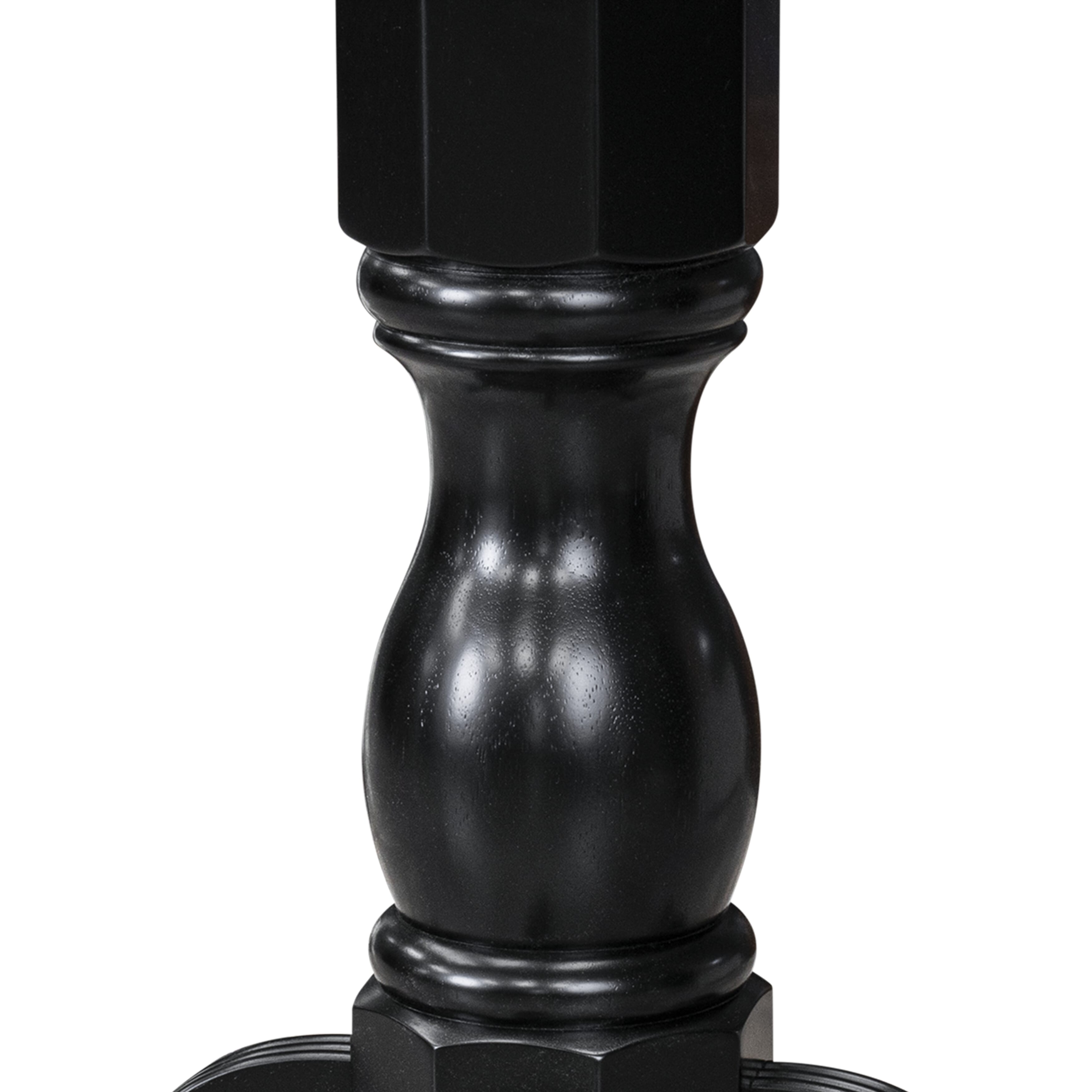 Luxe by East West Furniture - 42T-103-TP - A Round Dining Table with Lattice Black Marble Pattern tabletop, 42x42 inch, Black Finish
