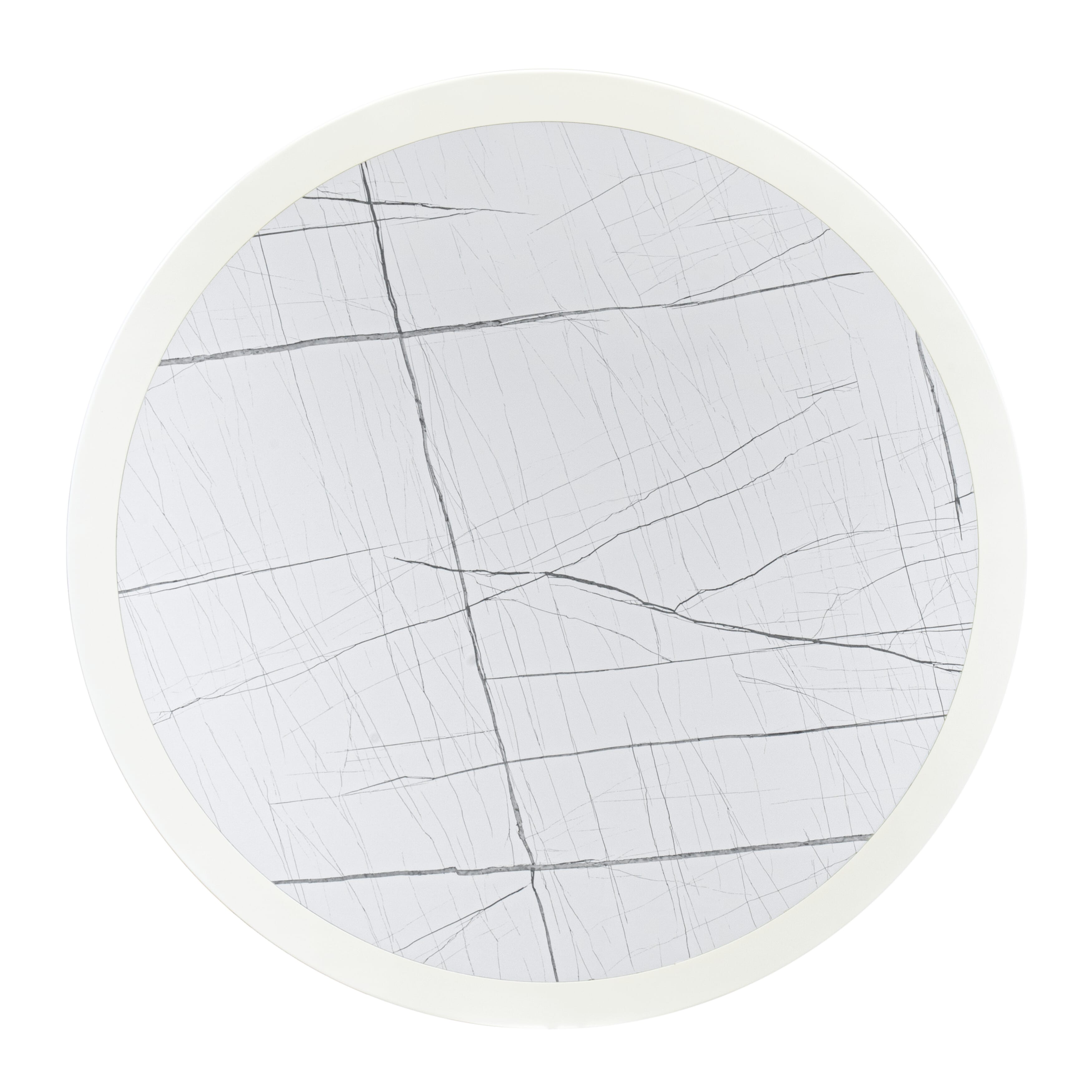 Luxe by East West Furniture 42BO3-208-LC -3 pc Dining Room Table Set consists of a Round Table and 2 Faux Leather Mid Century Chair with X-Back - Linen White