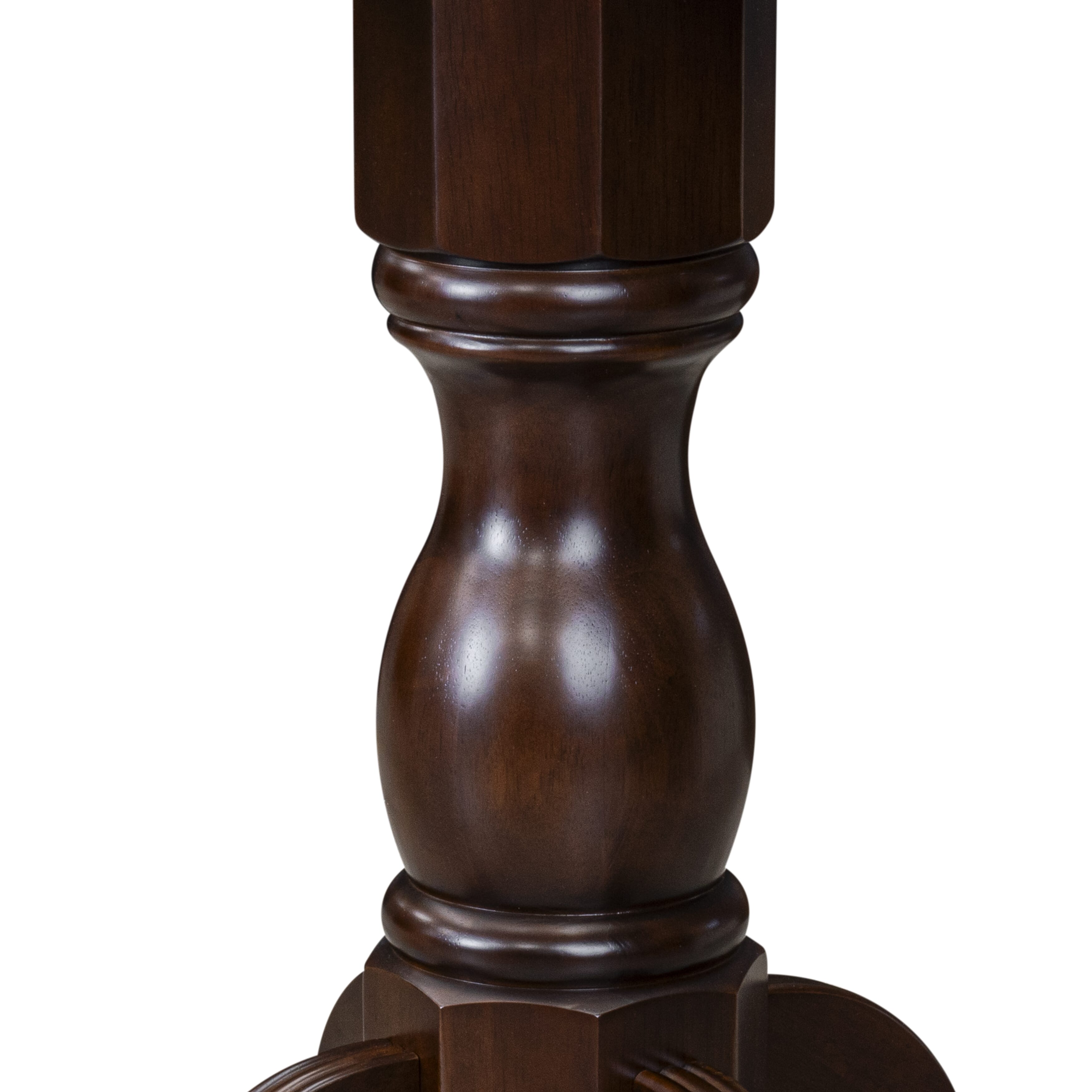 Luxe by East West Furniture - 42T-307-TP - A Round Dining Room Table with Striated Stone Marble Pattern tabletop, 42x42 inch, Mahogany Finish