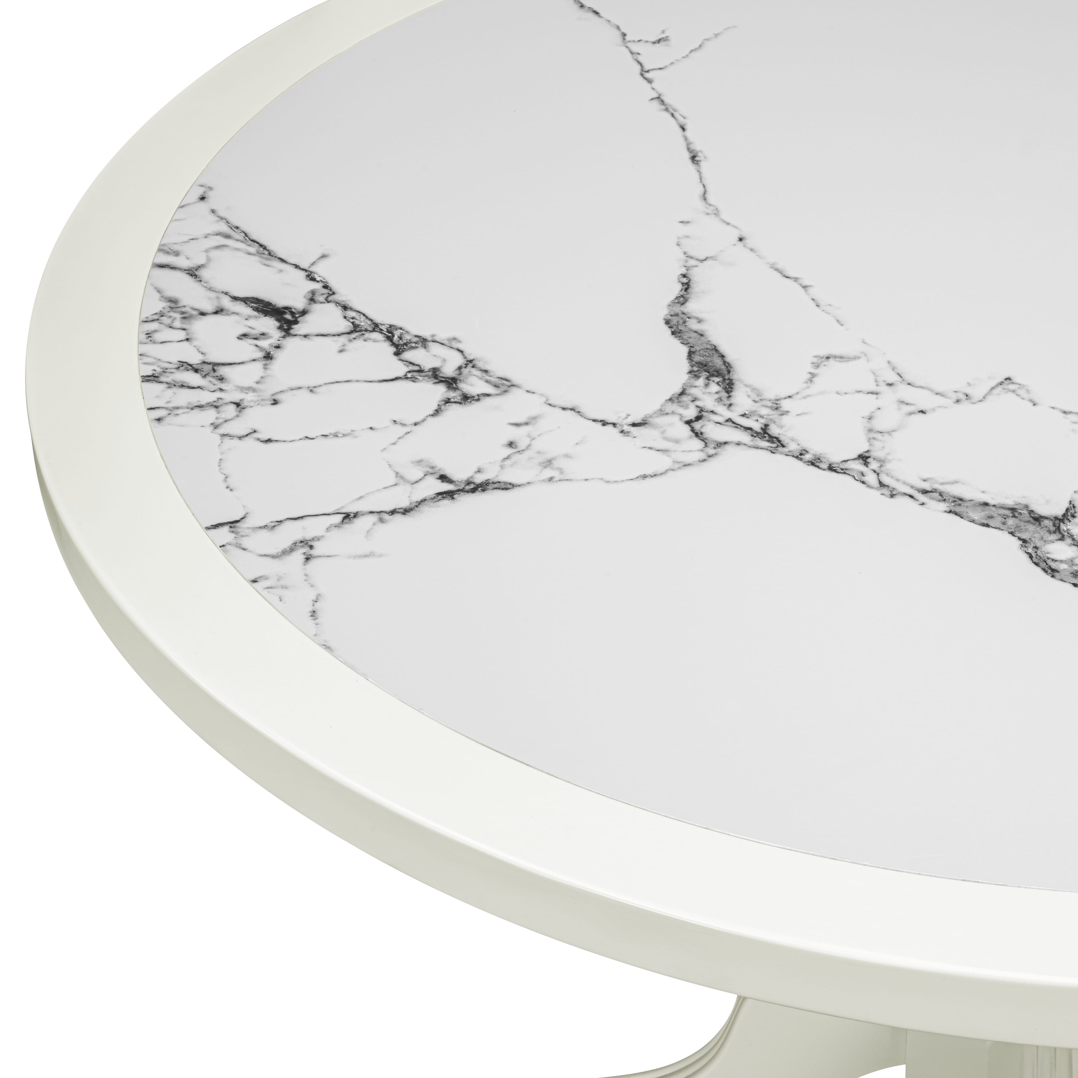 Luxe by East West Furniture 48AB3-204-02 3-piece mid-century kitchen Set Consists a round pedestal table and 2 High Back Parsons chairs with Light Beige Linen Fabric, Linen White finish.