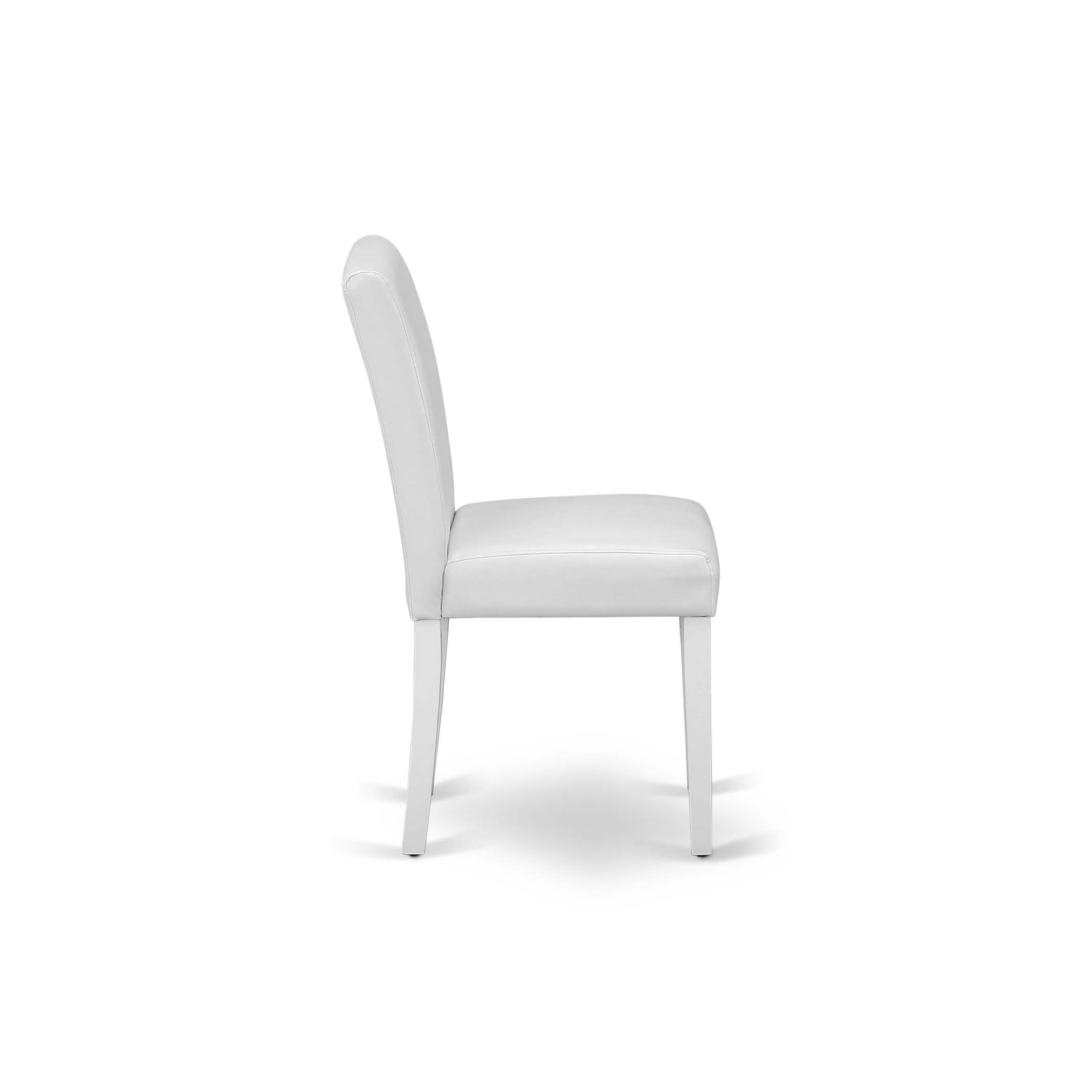 East West Furniture X097AB264-7 7-Piece Dinette Set with Kitchen Table - 6 PU faux Leather Parson Chairs (linen white Finish)