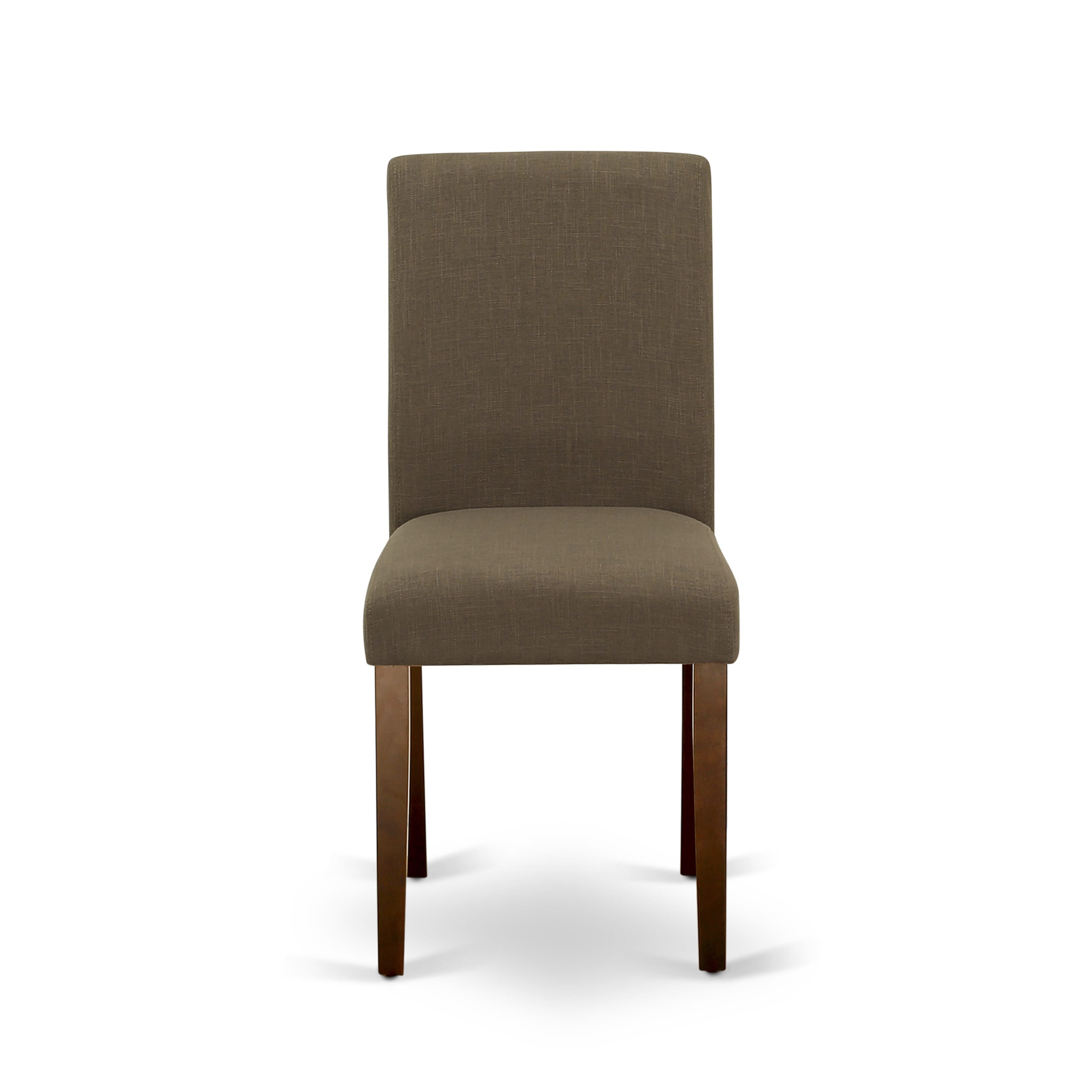 Luxe by East West Furniture 42AB3-307-18 3-piece kitchen set Consists a pedestal table and 2 High Back Parsons chairs with Coffee linen fabric, Mahogany finish.
