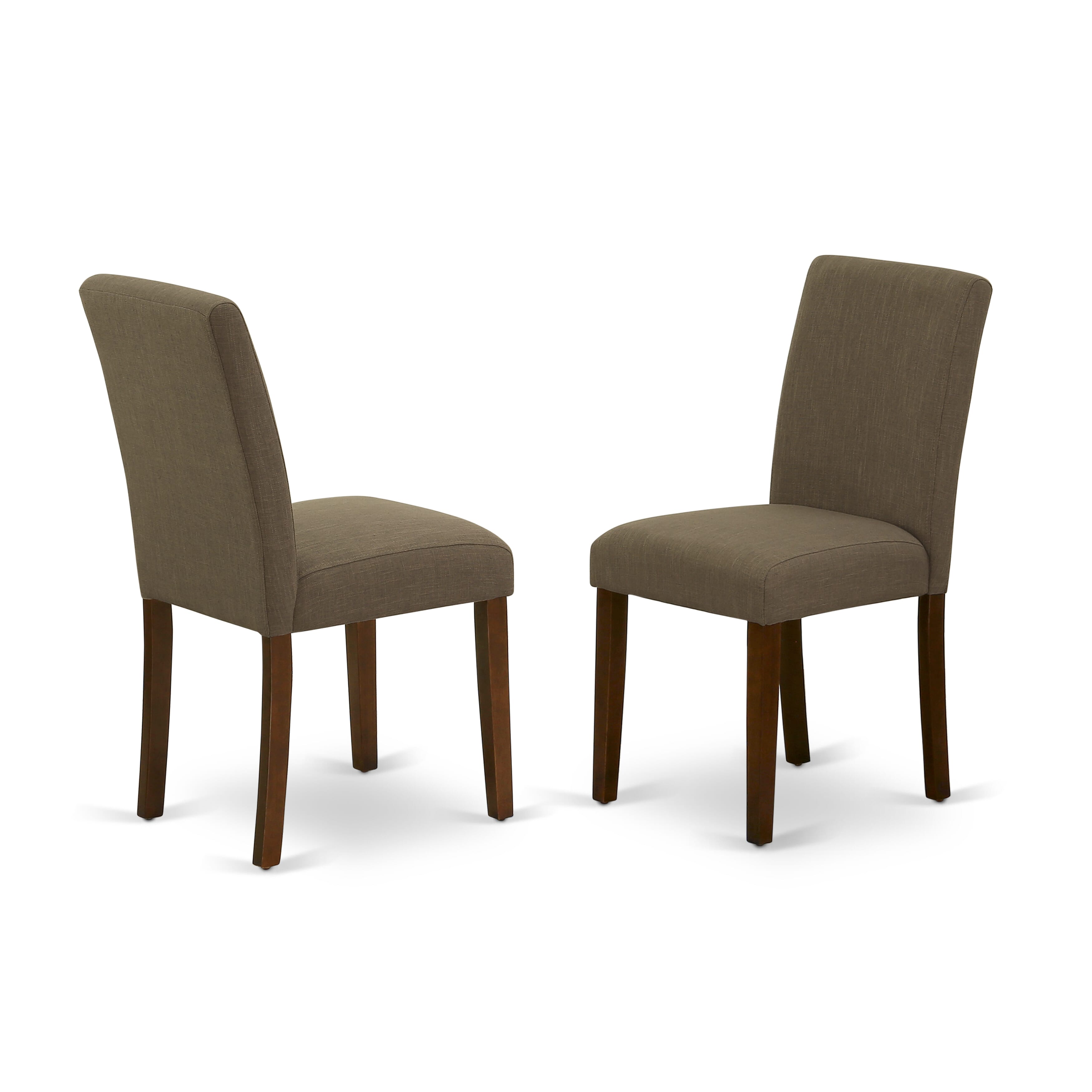 Luxe by East West Furniture 48AB3-312-18 3-Pc Dining Room Table Set Include a Dining Table with Rippled Sand Marble Pattern Tabletop and 2 Coffee Linen Fabric Chairs, Mahogany