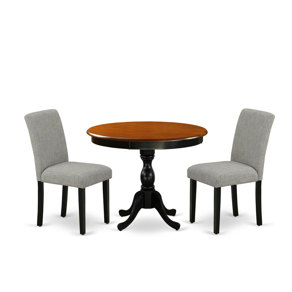 East West Furniture AMAB3-BCH-06 Antique Dining Table and 2 Dining Chairs