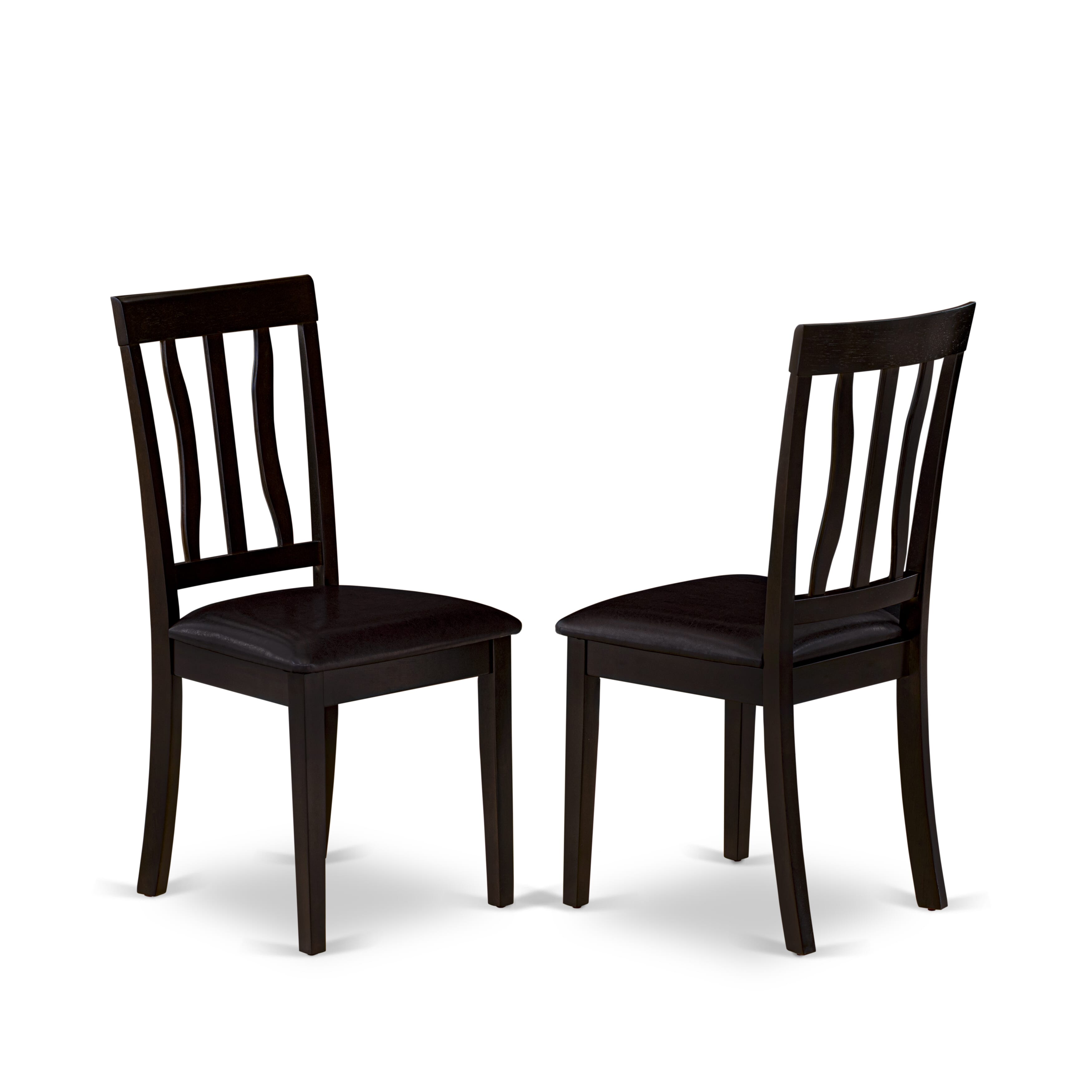 Juego de comedor de 5 piezas East West Furniture BOAN5-CAP-LC. Incluye una mesa de comedor redonda y 4 sillas de comedor de cocina de cuero sintético.