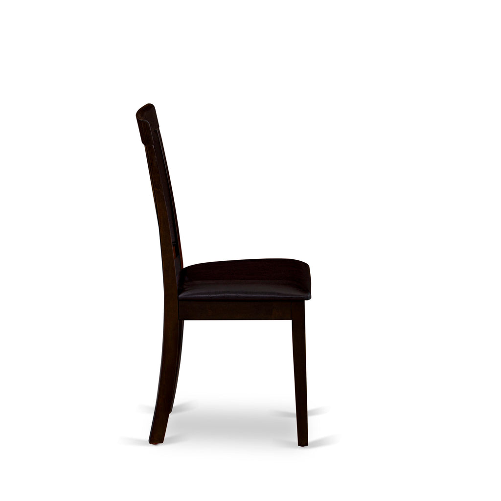 Juego de comedor de 5 piezas East West Furniture BOAN5-CAP-LC. Incluye una mesa de comedor redonda y 4 sillas de comedor de cocina de cuero sintético.