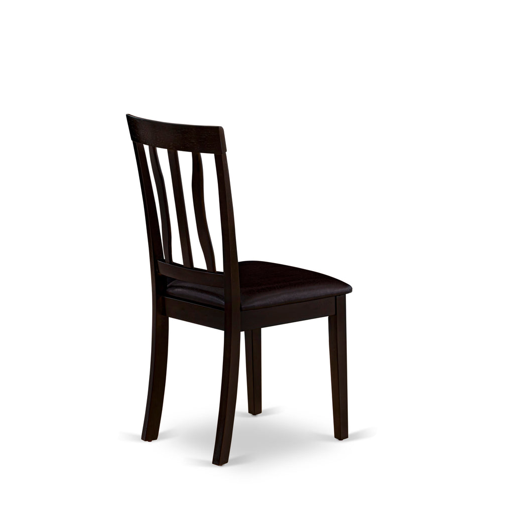 Juego de comedor de 5 piezas East West Furniture BOAN5-CAP-LC. Incluye una mesa de comedor redonda y 4 sillas de comedor de cocina de cuero sintético.