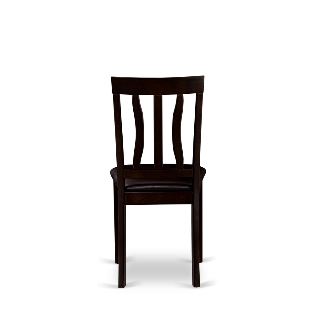 Juego de comedor de 5 piezas East West Furniture BOAN5-CAP-LC. Incluye una mesa de comedor redonda y 4 sillas de comedor de cocina de cuero sintético.